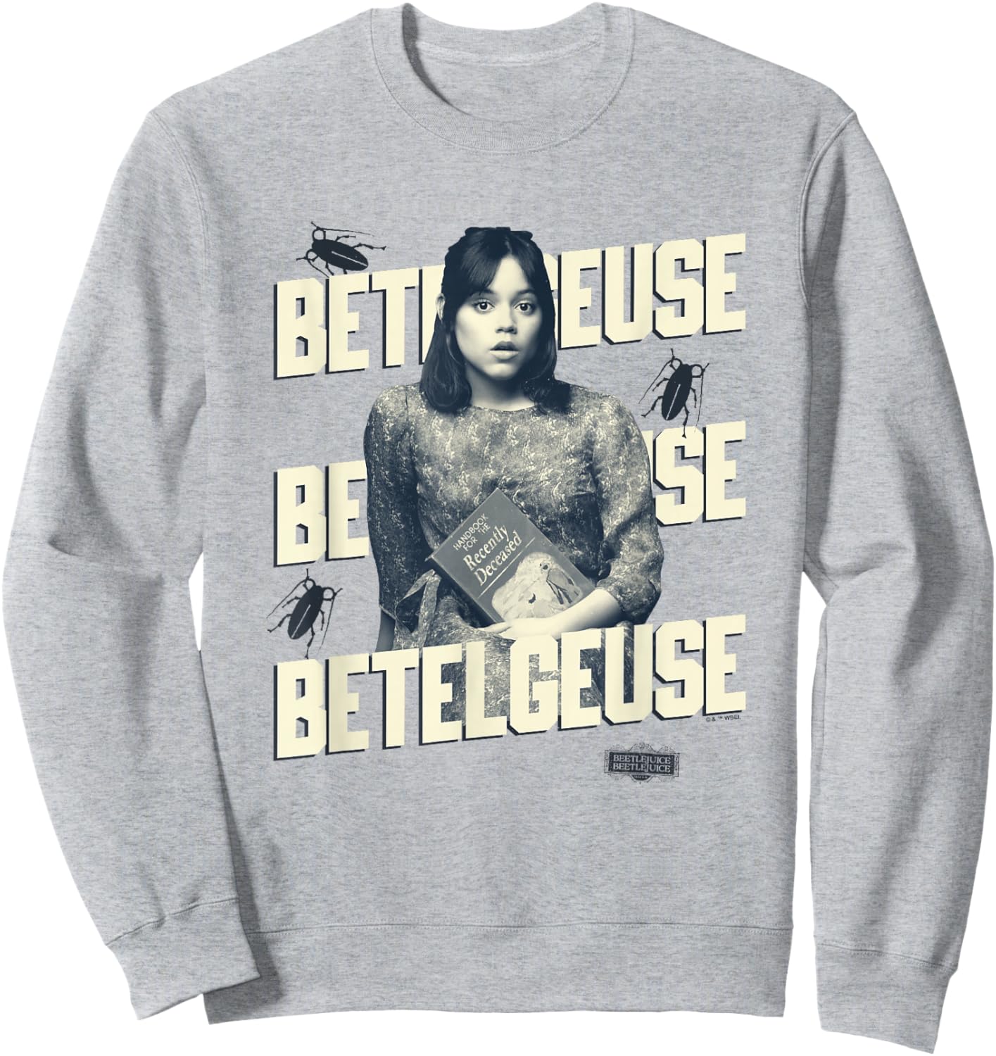 Beetlejuice Beetlejuice Astrid Holding Book Vintage Sweatshirt - Sweatshirt | Ash