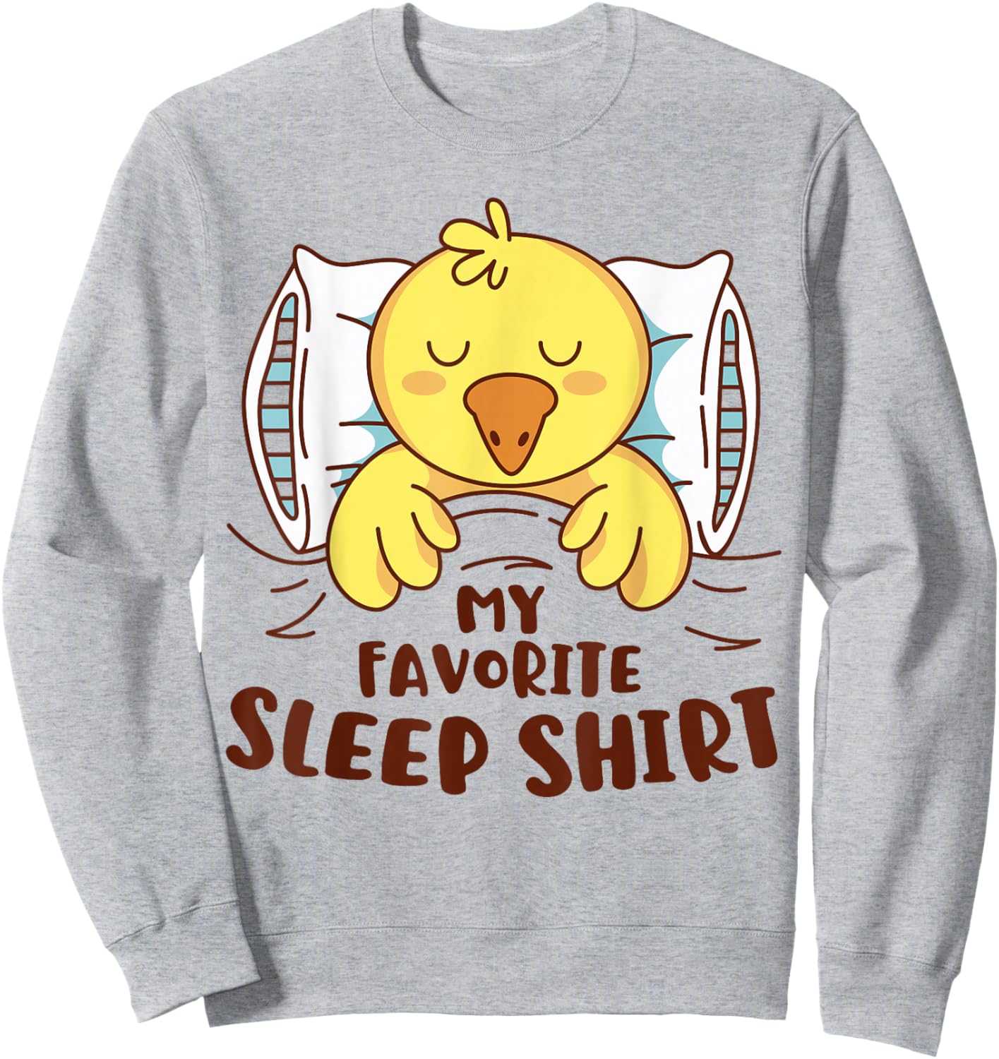 Favorite Sleep Shirt Cute Duck Sleeping Boys Girls Kids Fun Sweatshirt - Sweatshirt | Ash