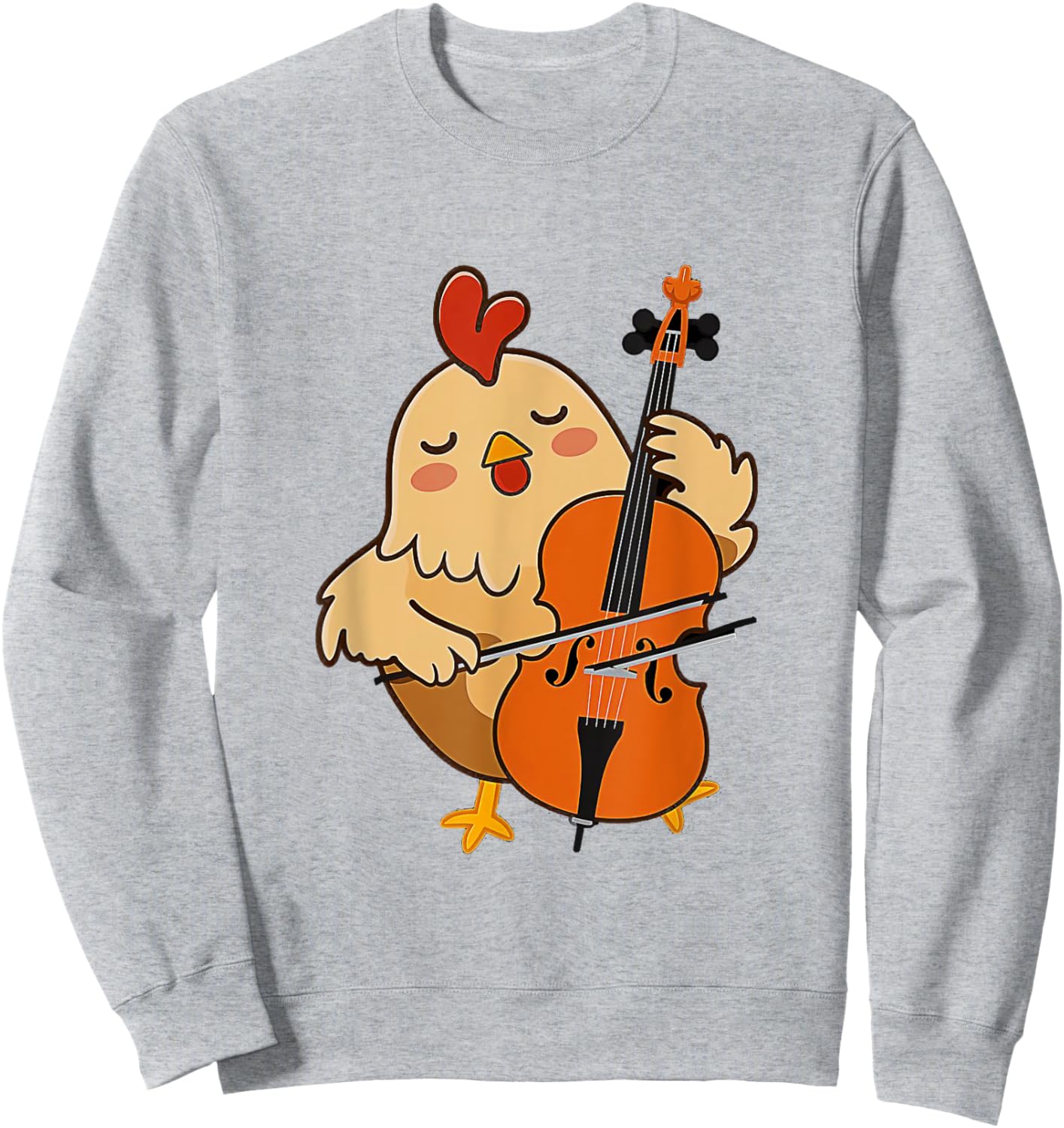 Cellist Chicken Cello Player Orchestra Music Animal Lover Sweatshirt - Sweatshirt | Ash