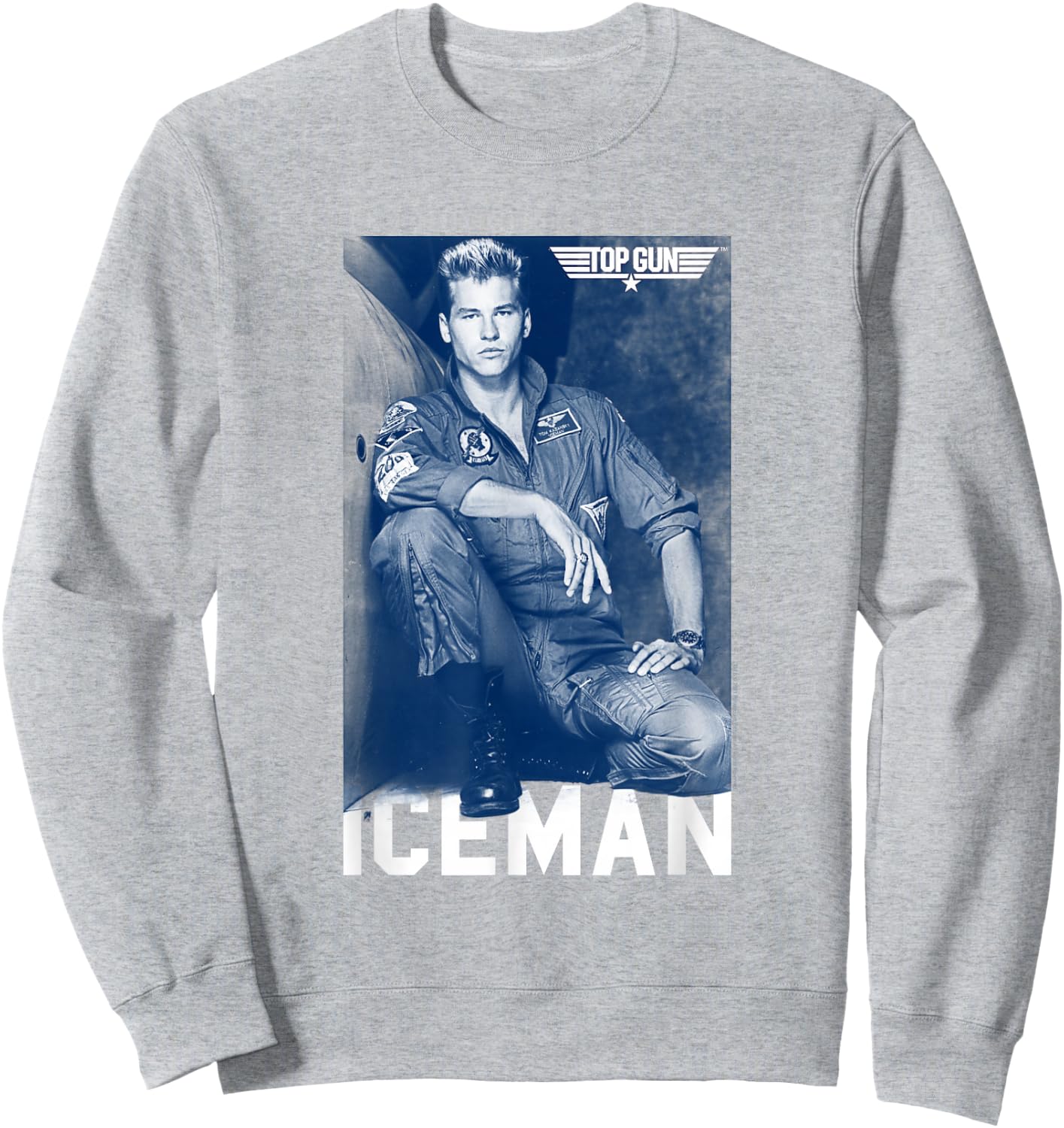 Top Gun Iceman Photograph Blue Tone Action Movie Sweatshirt - Sweatshirt | Ash
