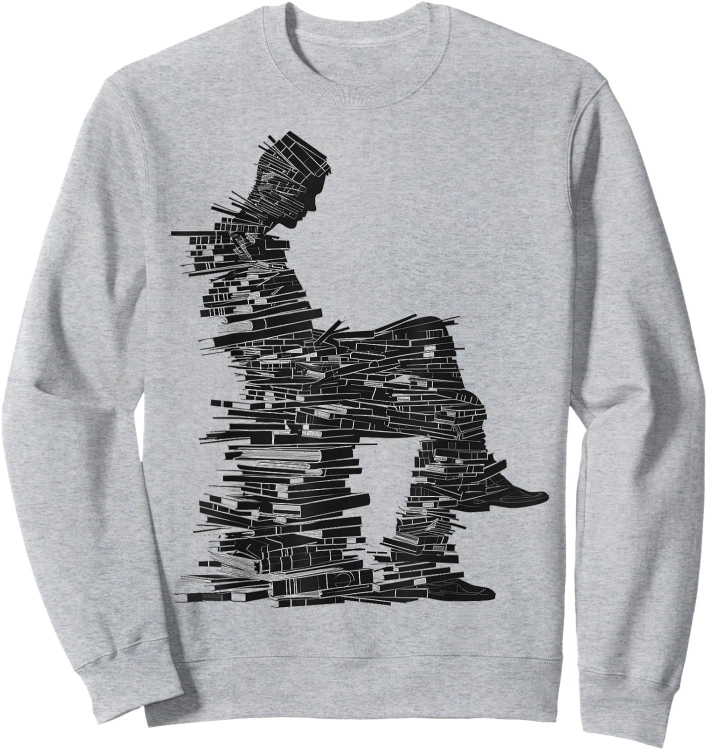 Men Pixel Art Geometric Book Human Drawing Graphic Men Sweatshirt - Sweatshirt | Ash