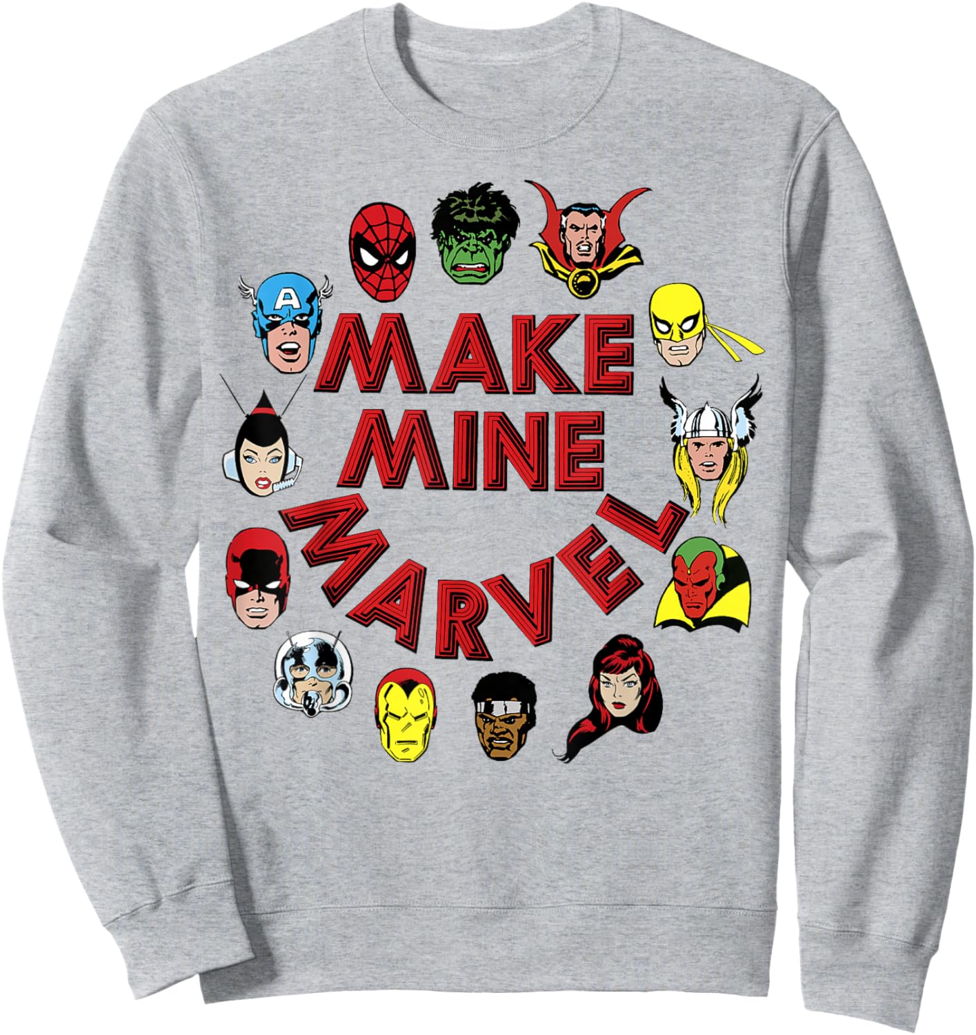 Marvel Make Mine Marvel Circle Of Heroes Sweatshirt - Sweatshirt | Ash