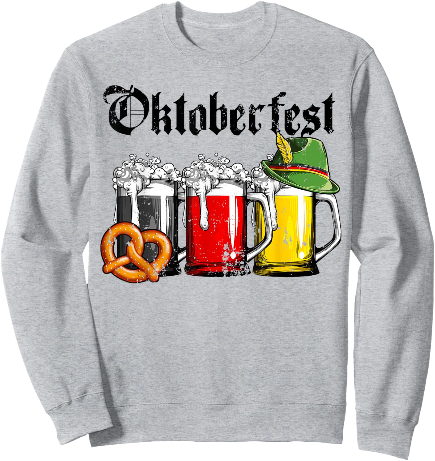 Oktoberfest Beer German Flag Clothing Men Women Drinking Mug Sweatshirt - Sweatshirt | Ash