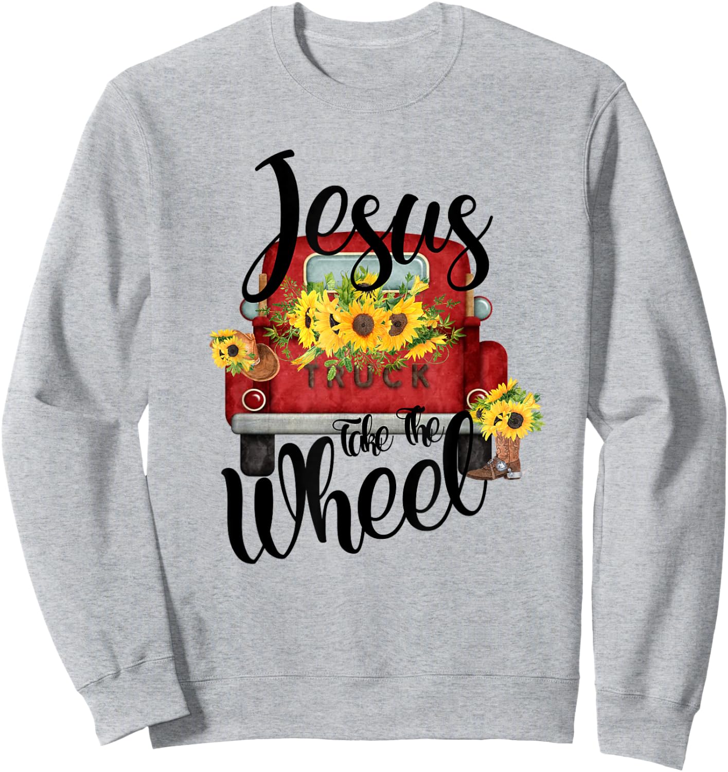 Jesus Take The Wheel Sweatshirt - Sweatshirt | Ash