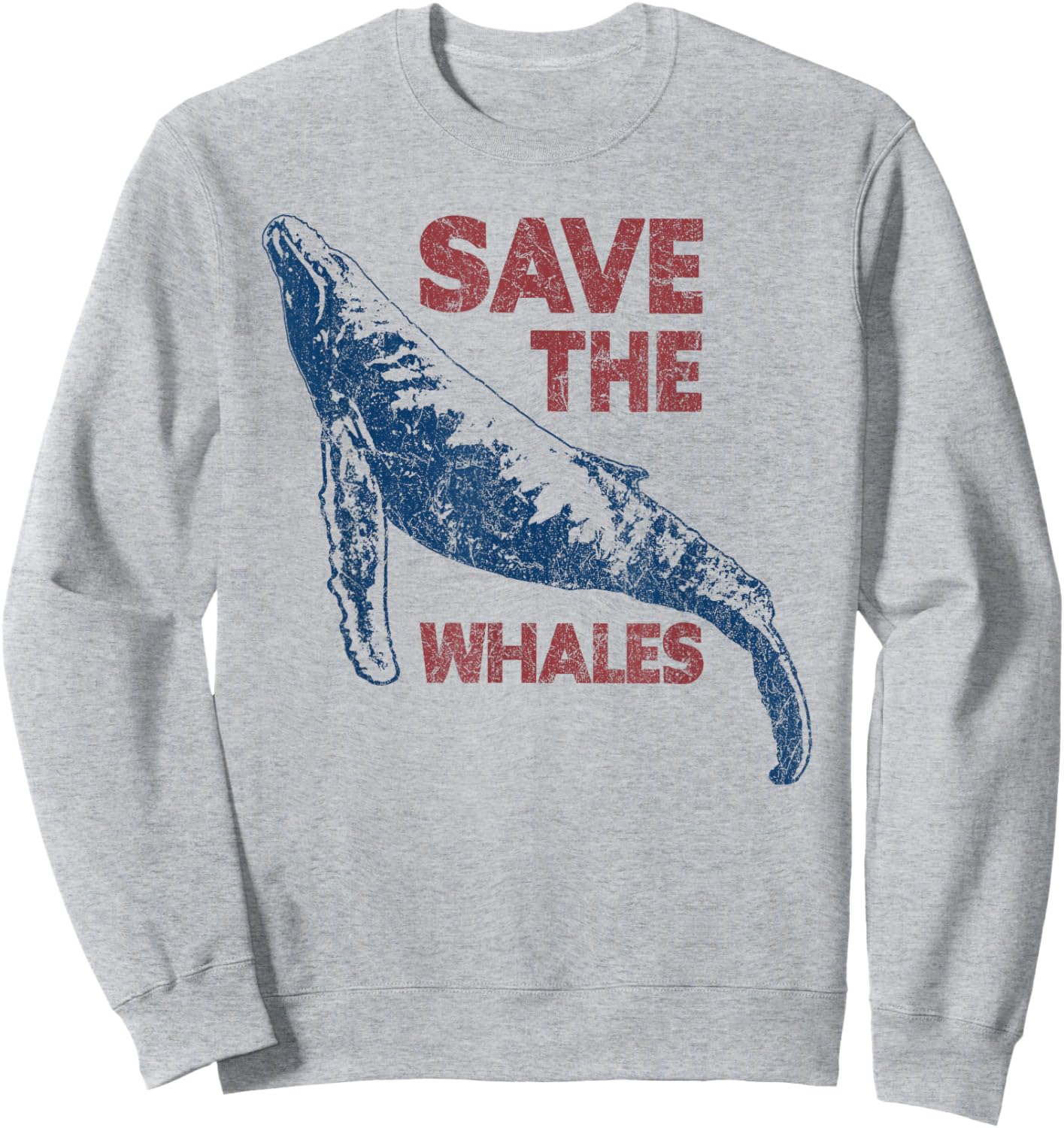 Save the Whales Retro 80s Vintage Sweatshirt - Sweatshirt | Ash