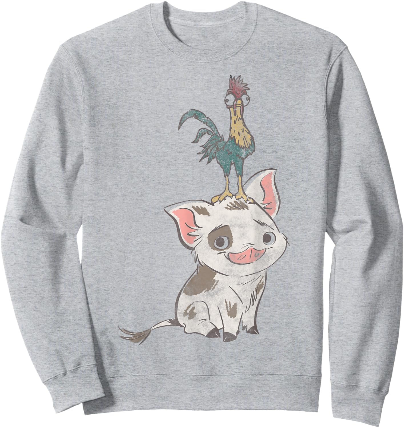 Disney Moana Pua And Hei Hei Simple Portrait Sweatshirt - Sweatshirt | Ash