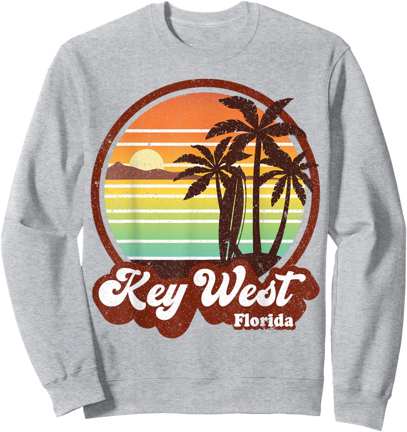 Key West Souvenirs Florida Vintage Surf Surfing Retro 70s Sweatshirt - Sweatshirt | Ash