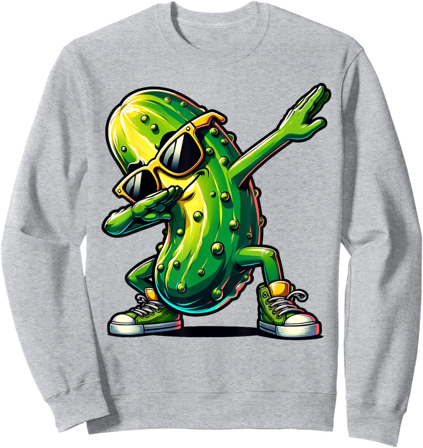 Dabbing Pickle Dancing Cucumber Pickle Lover Dab Sweatshirt - Sweatshirt | Ash