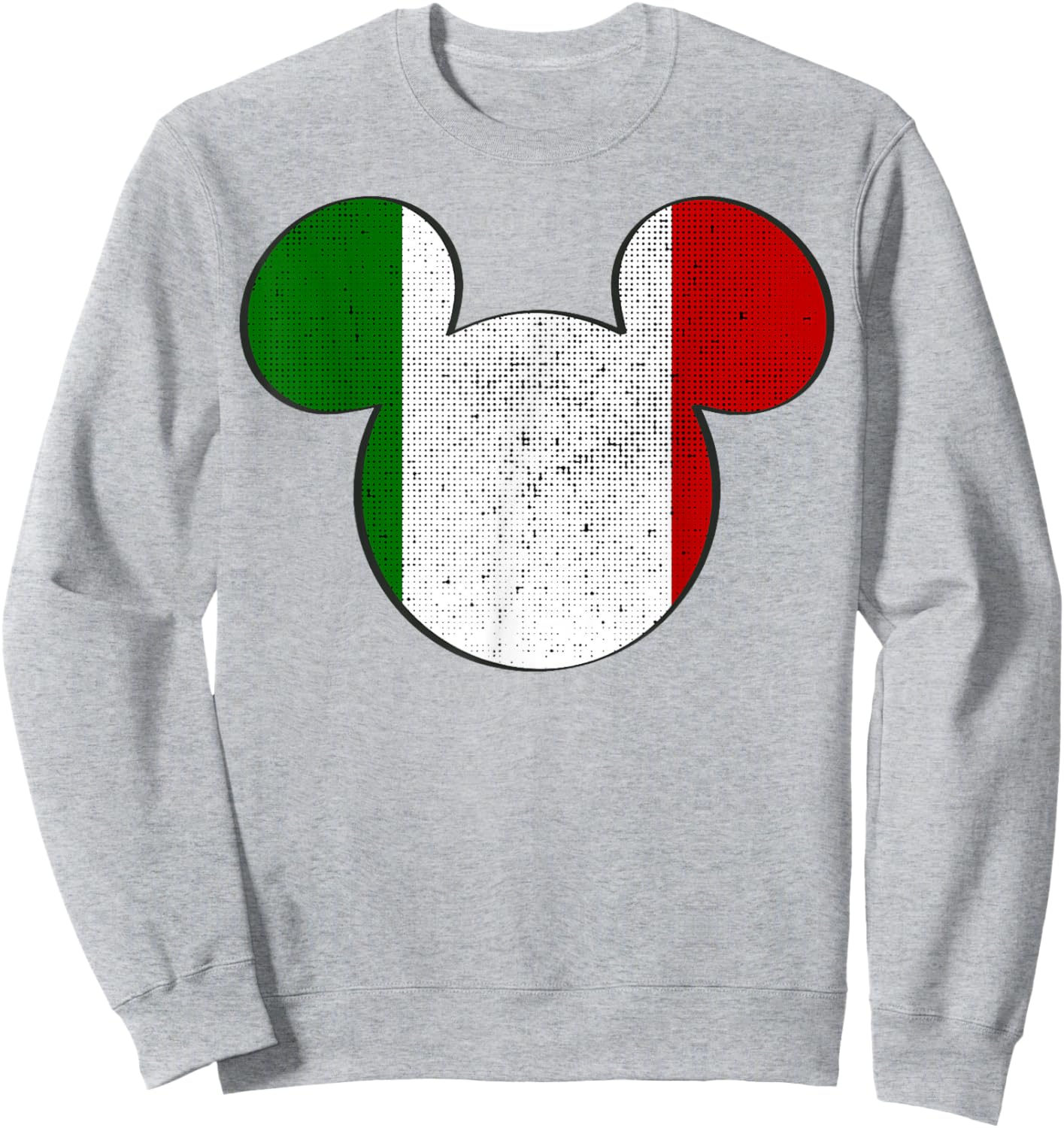 Disney Mickey Mouse Logo Italy Flag Fill Sweatshirt - Sweatshirt | Ash