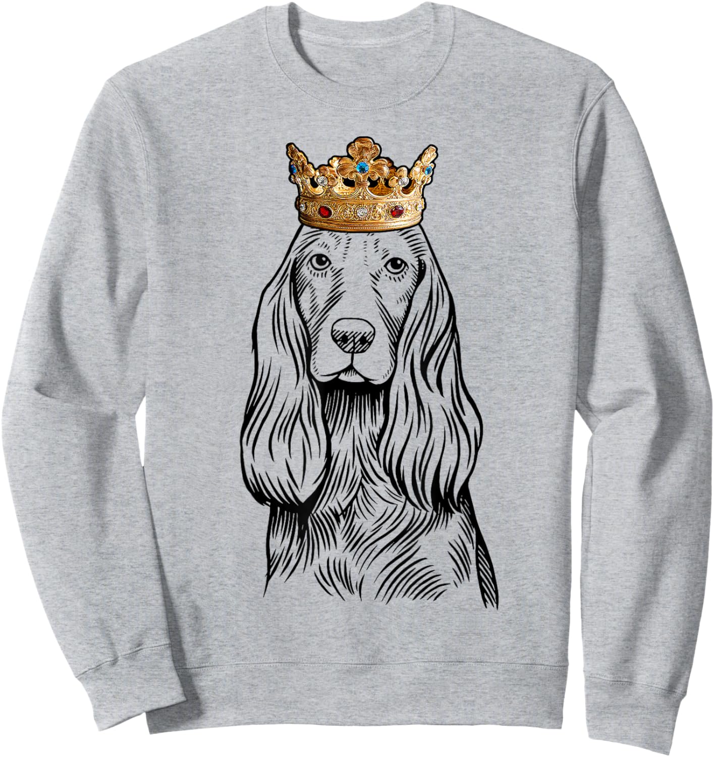 Cocker Spaniel Dog Wearing Crown Sweatshirt - Sweatshirt | Ash