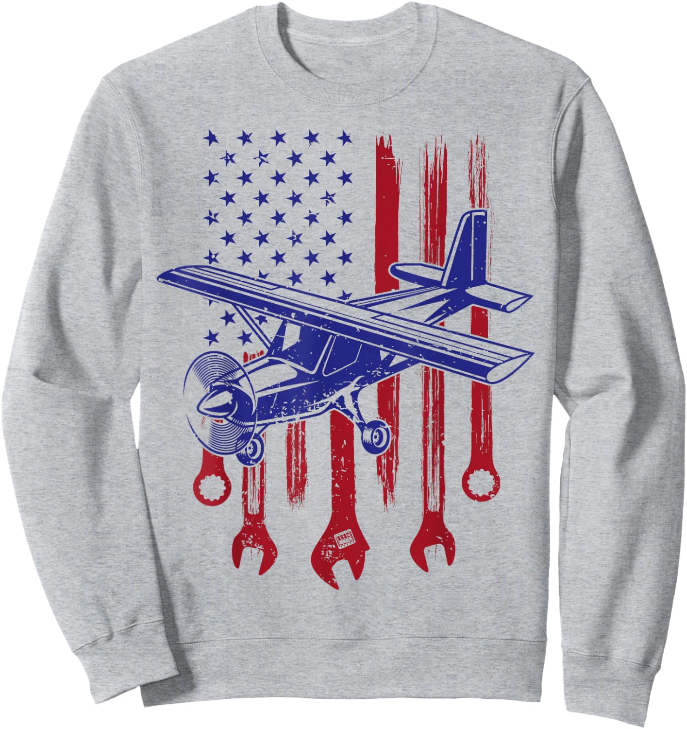 Aircraft Mechanic American Flag Airplane Vintage Gifts Men Sweatshirt - Sweatshirt | Ash