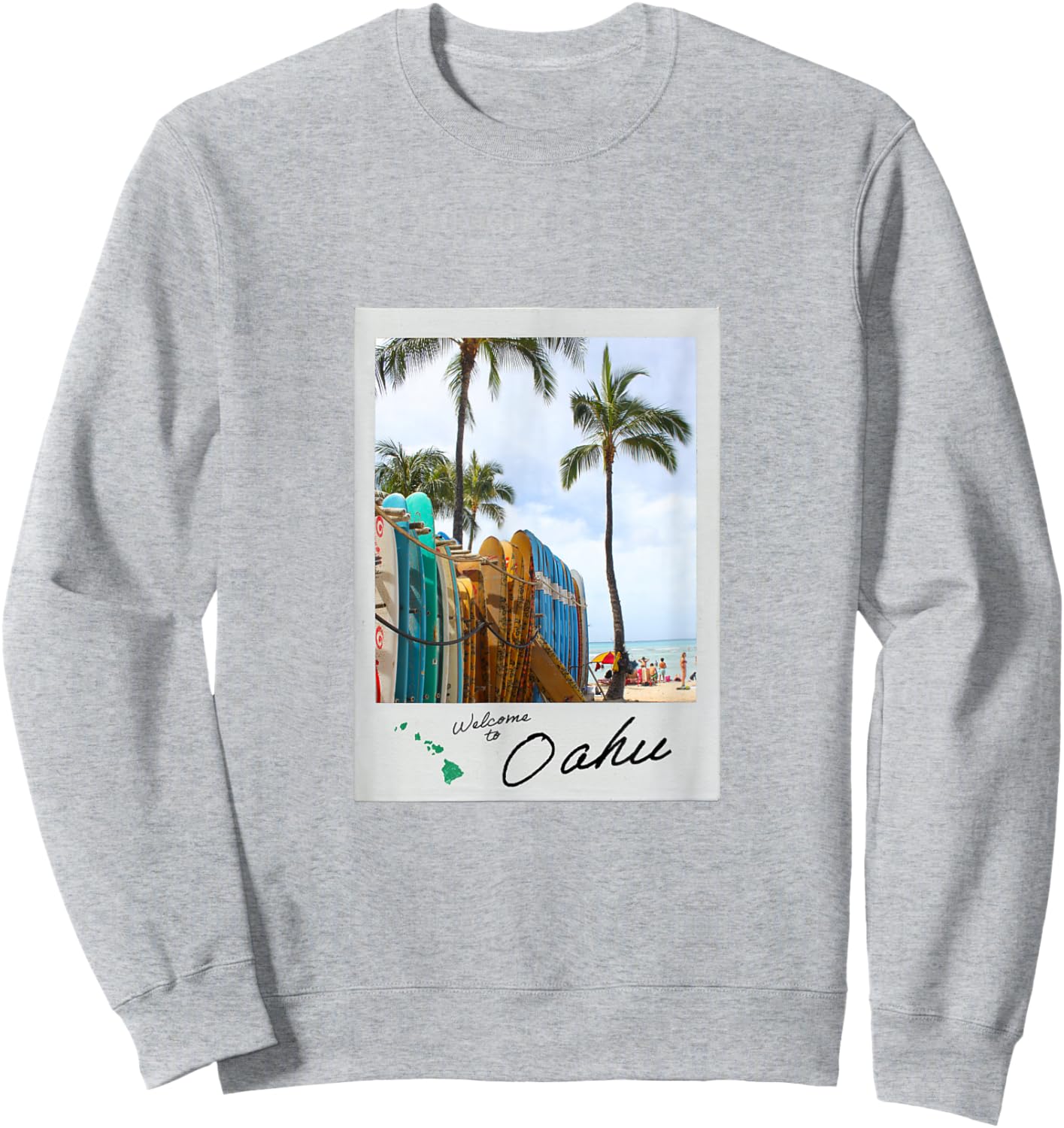 Hawaiian Tourist Film Photo 35mm Film Aesthetic Oahu Beach Sweatshirt - Sweatshirt | Ash