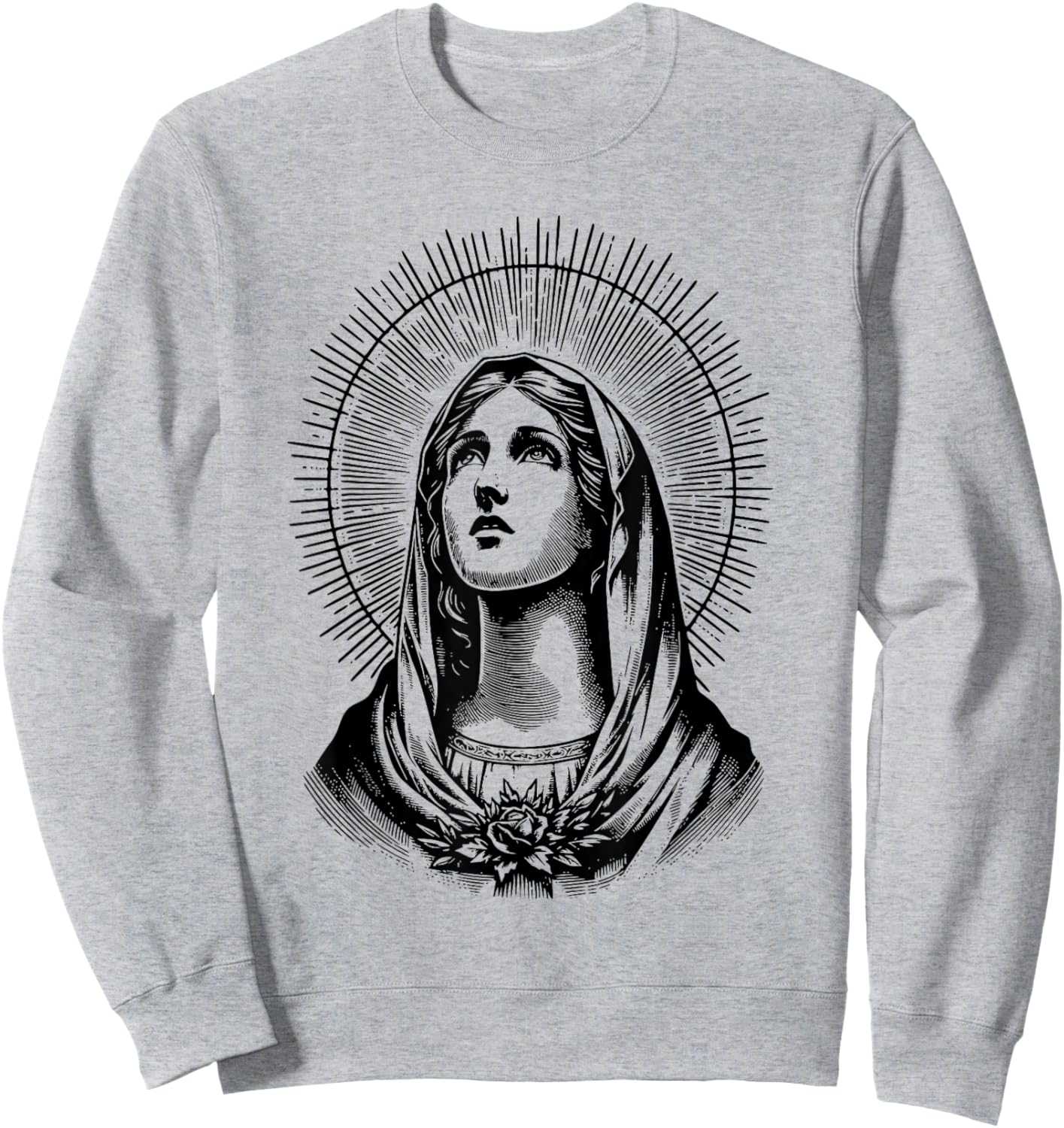 Tattoo Style Virgin Mary Sweatshirt - Sweatshirt | Ash