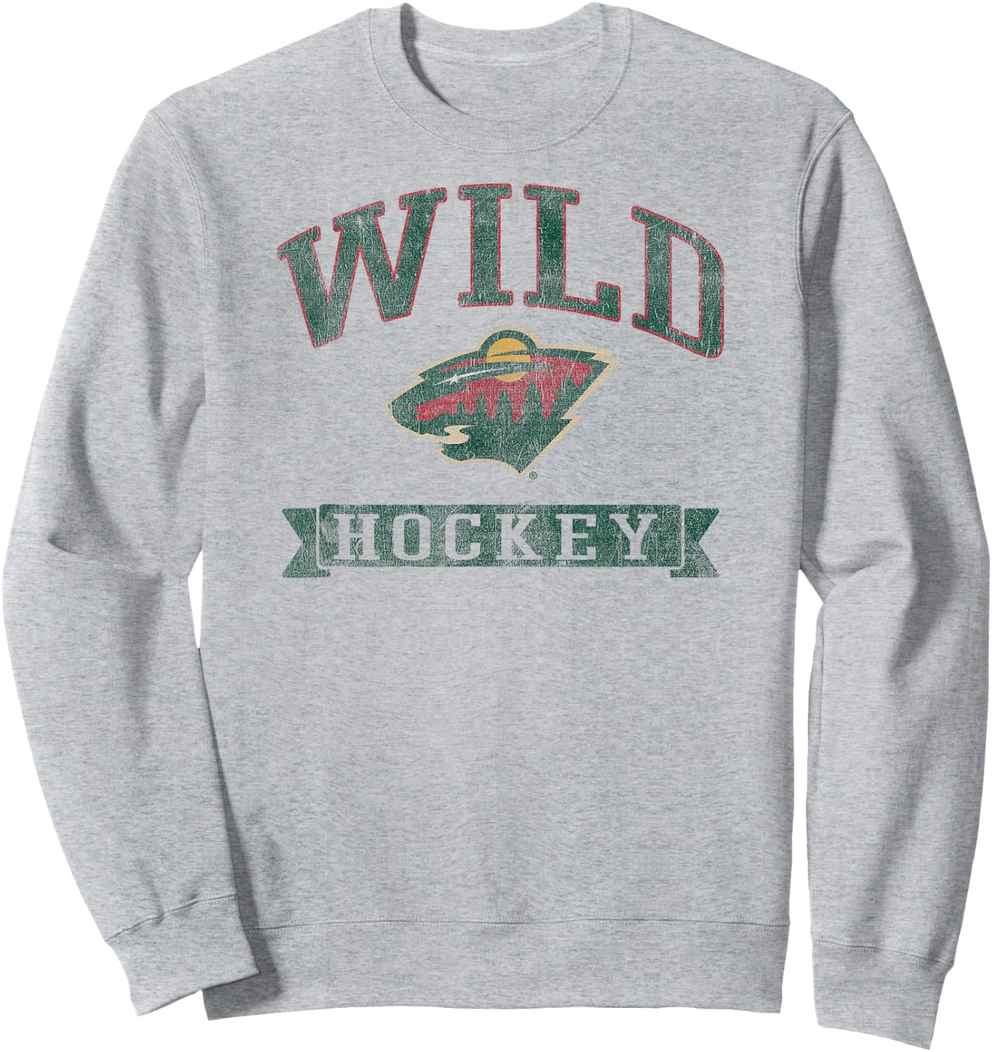 Minnesota Wild Vintage Hockey Gray Officially Licensed Sweatshirt - Sweatshirt | Ash