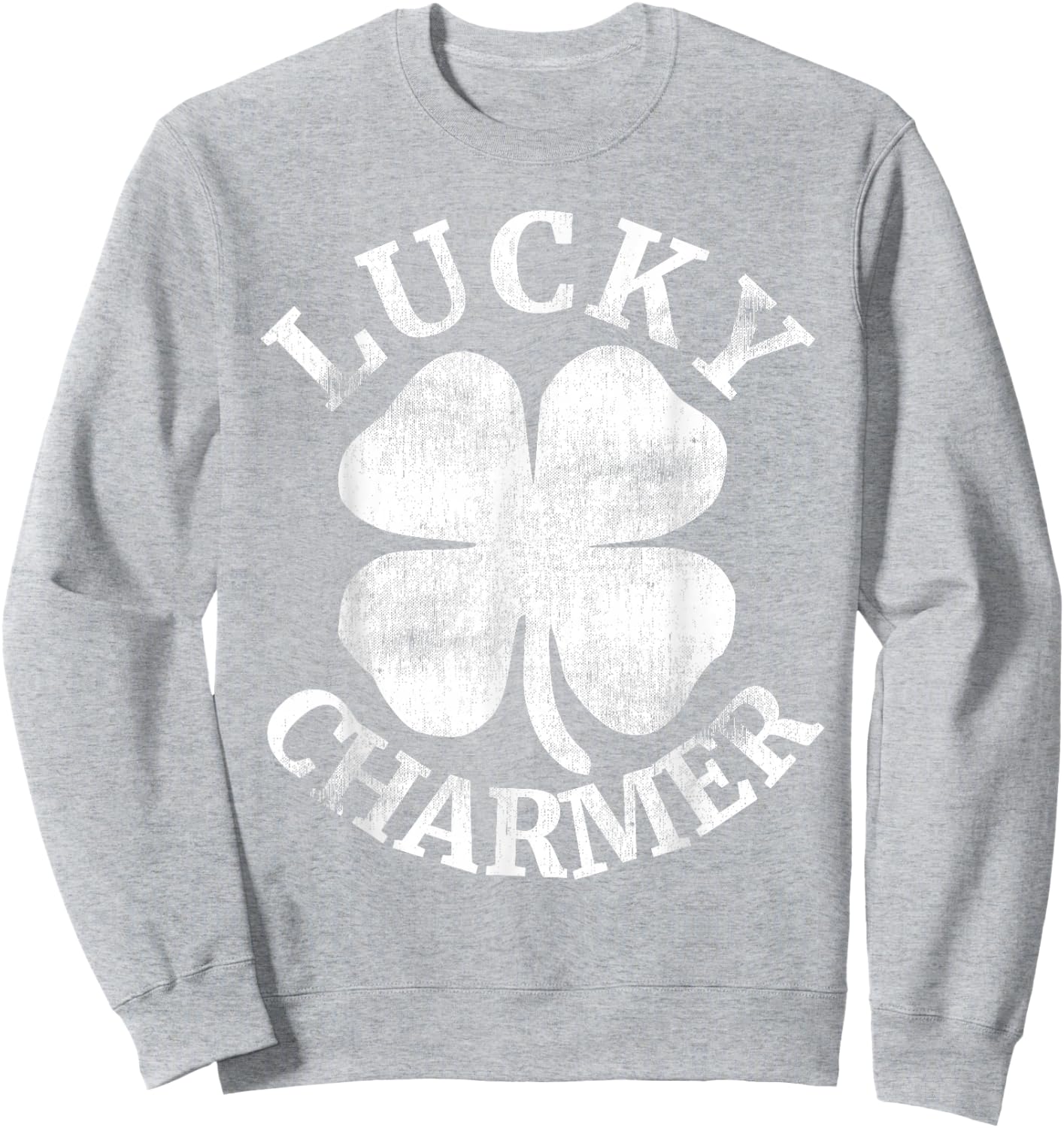 LUCKY CHARMER Funny St. Patrick's Day Boys Kids Girl Sweatshirt - Sweatshirt | Ash
