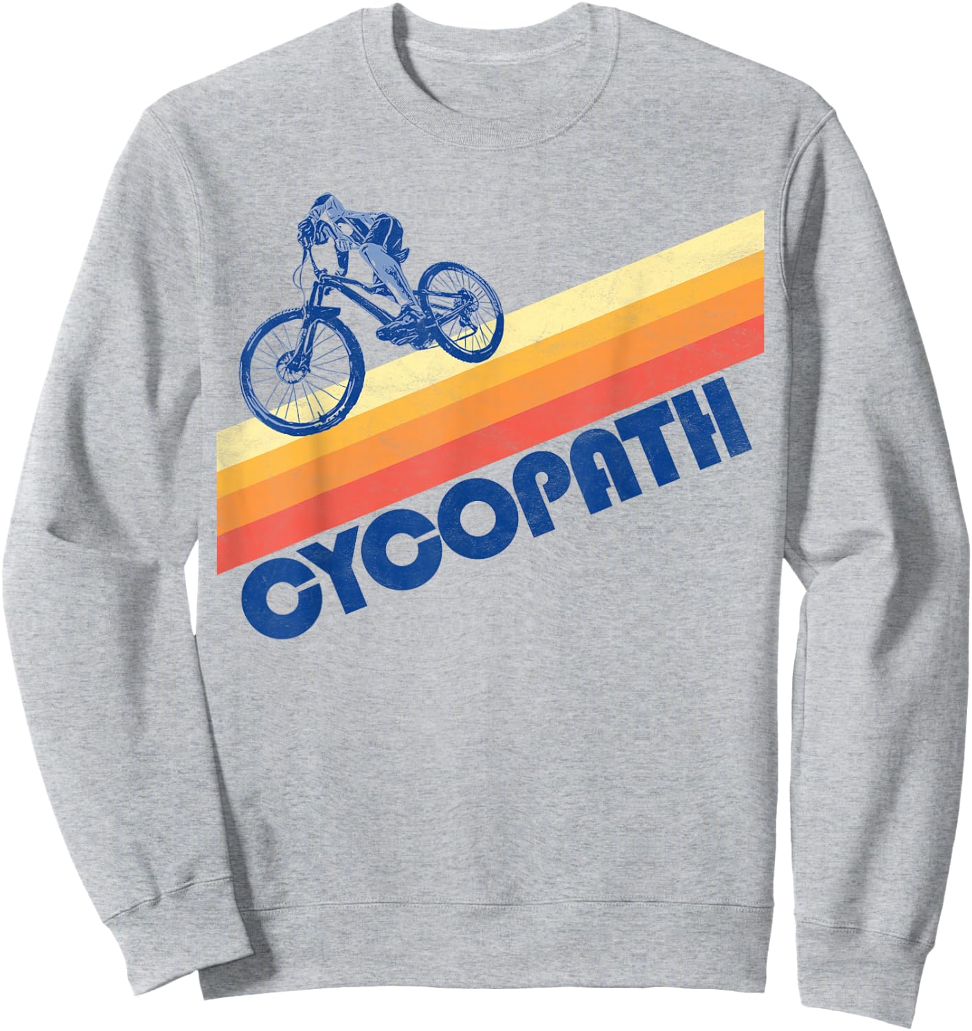 Cycopath! Funny Mountain Biking Vintage 80s Sweatshirt - Sweatshirt | Ash