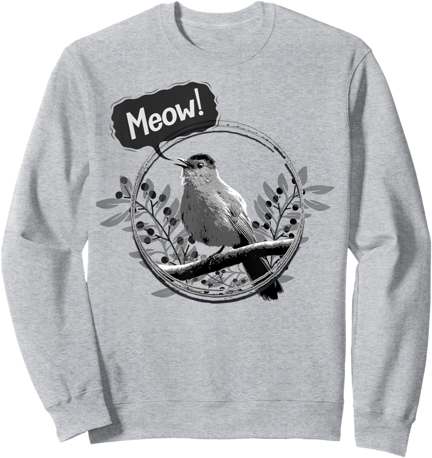 Funny Gray Catbird Meow Bird Birdwatching Sweatshirt - Sweatshirt | Ash