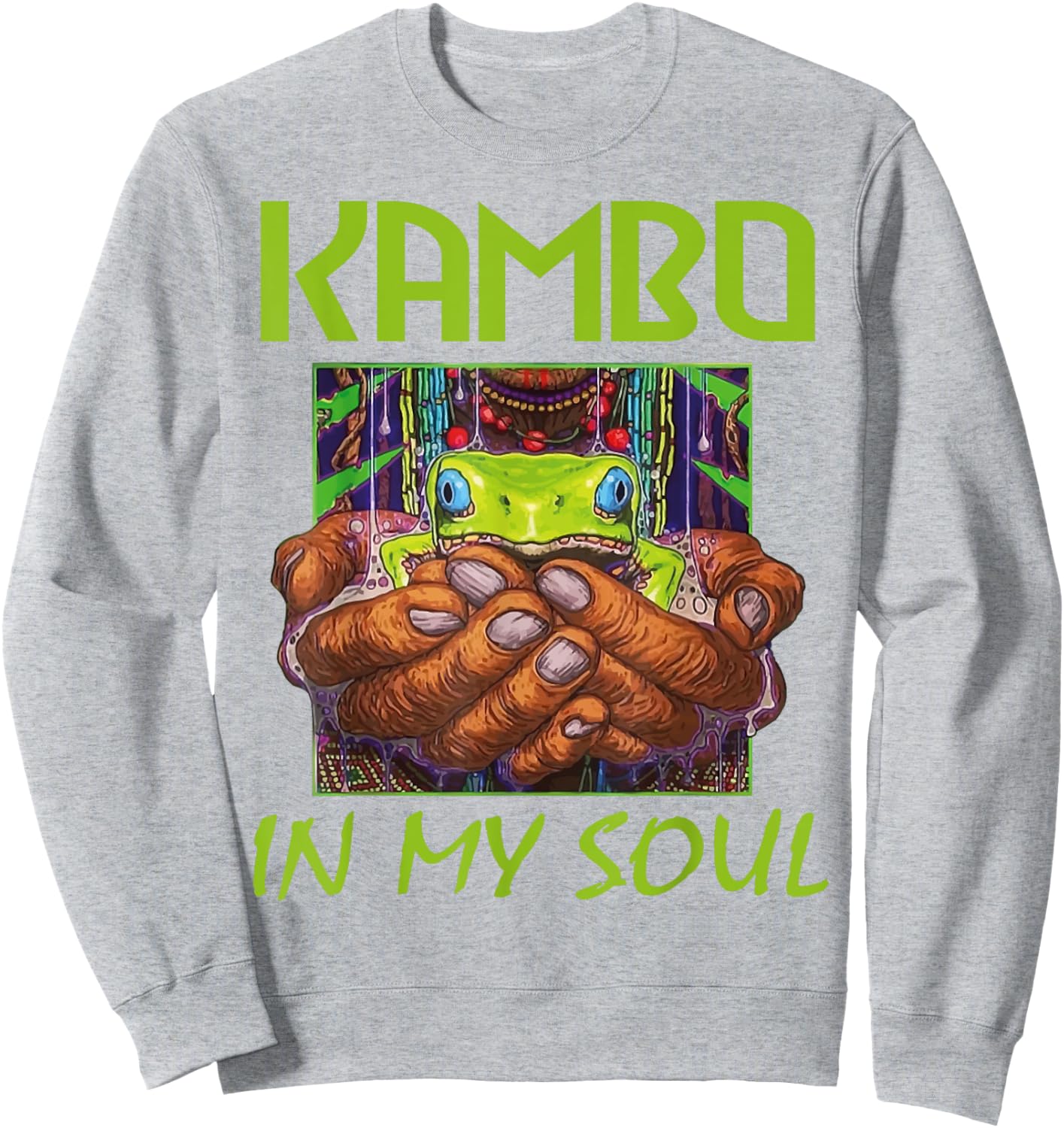 Kambo In my Soul Kambo Ceremony Clothing | Sapo Frog Sweatshirt - Sweatshirt | Ash