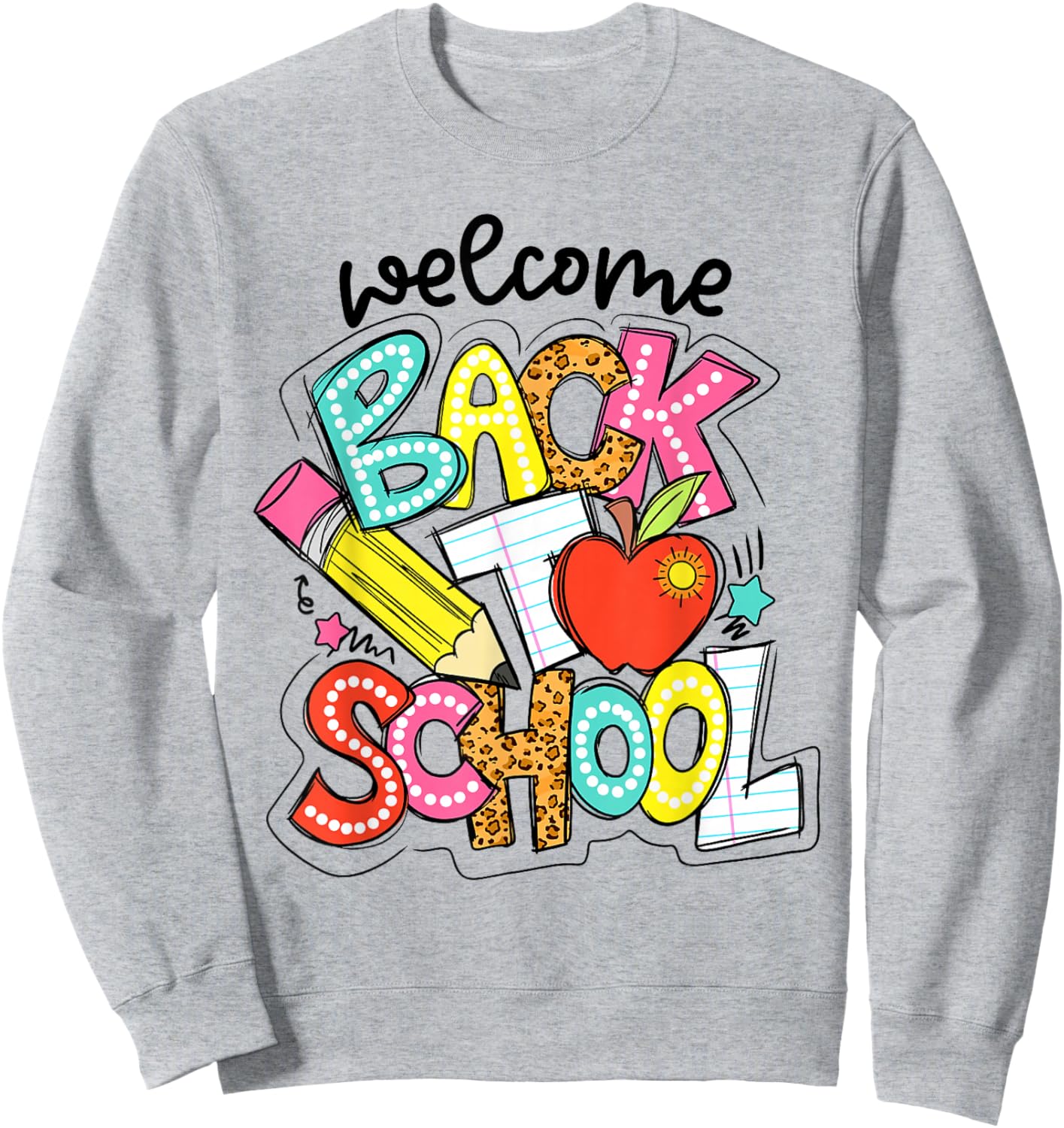 Retro Welcome Back to School Teacher Appreciation Boys Girls Sweatshirt - Sweatshirt | Ash