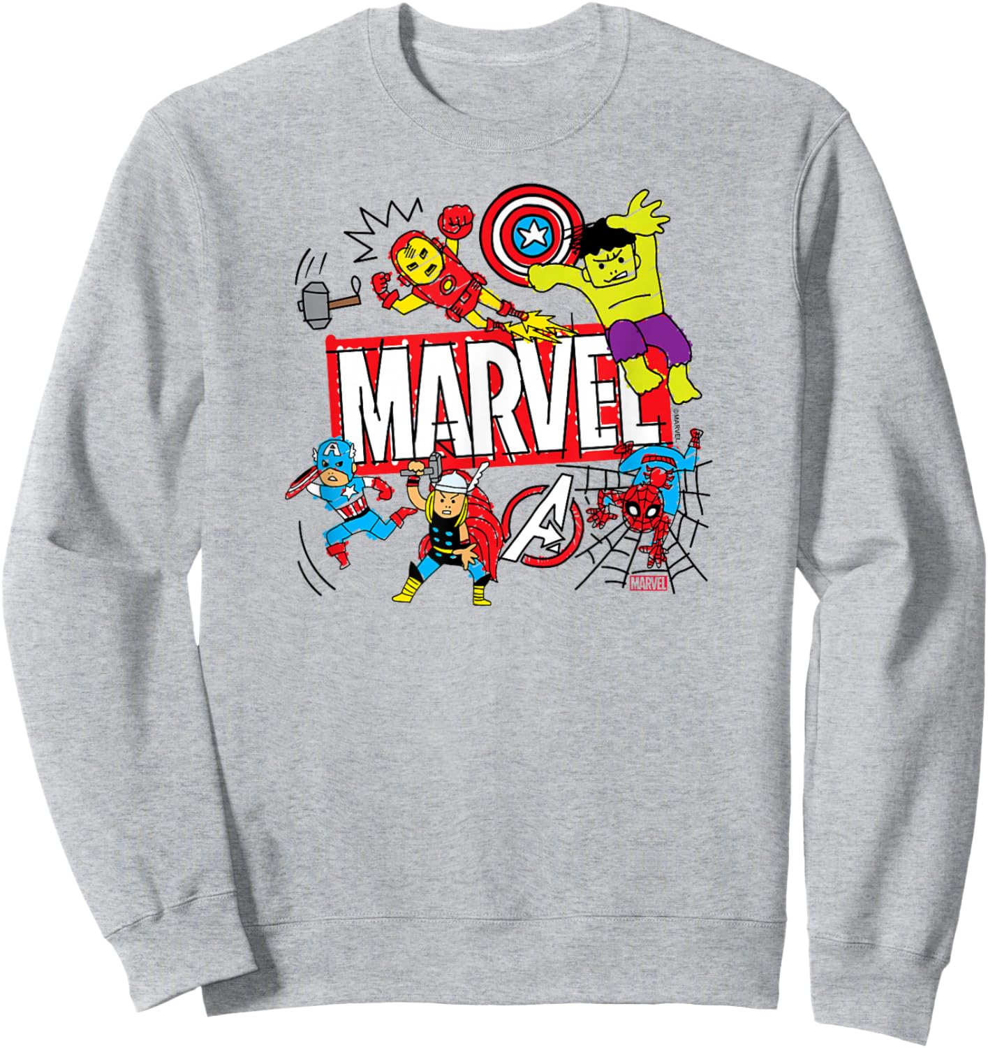 Marvel - Sketch Sweatshirt - Sweatshirt | Ash