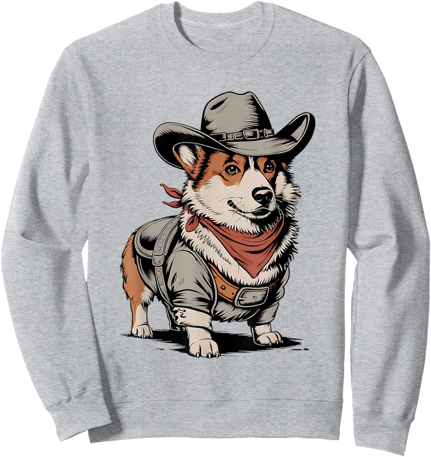 Adults & Kids Corgi Lover Country Western White Small Sweatshirt - Sweatshirt | Ash