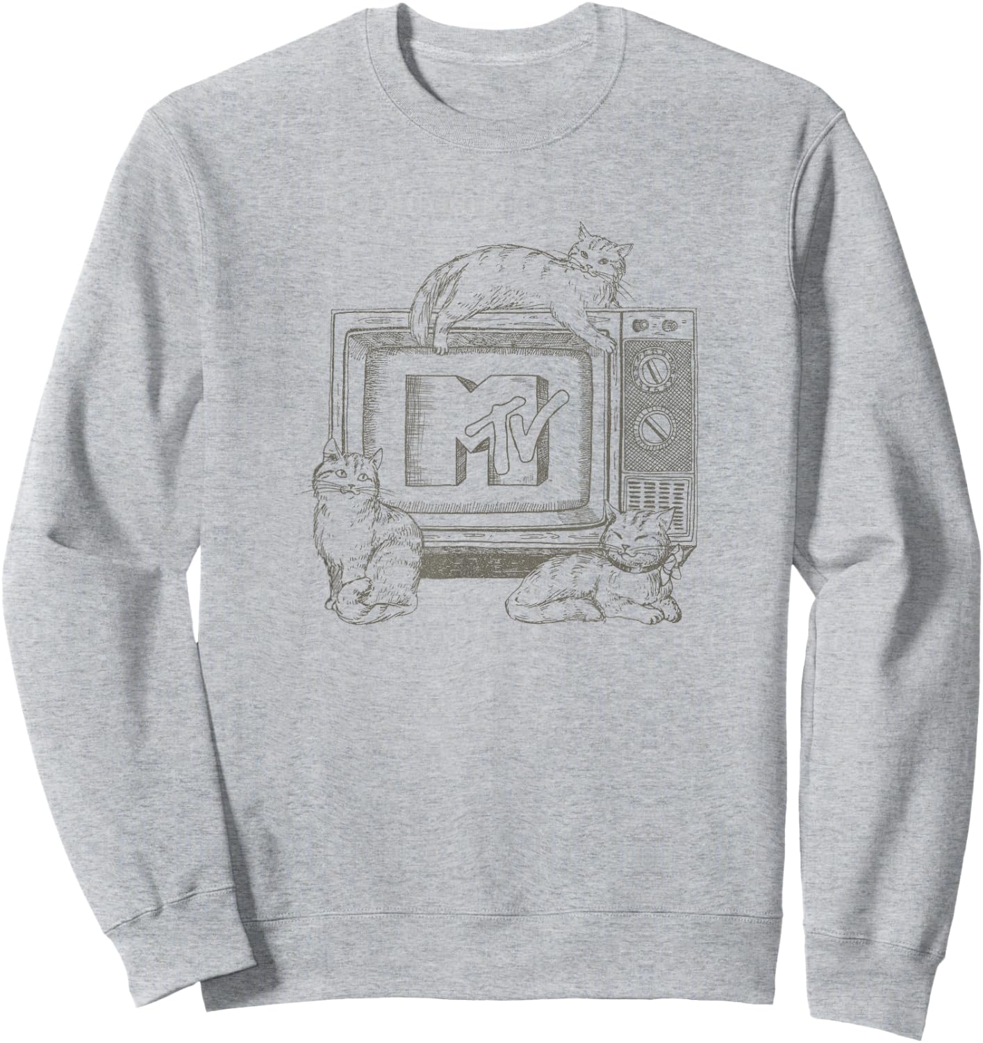 MTV Cats Lounging on TV MTV Logo Sweatshirt - Sweatshirt | Ash