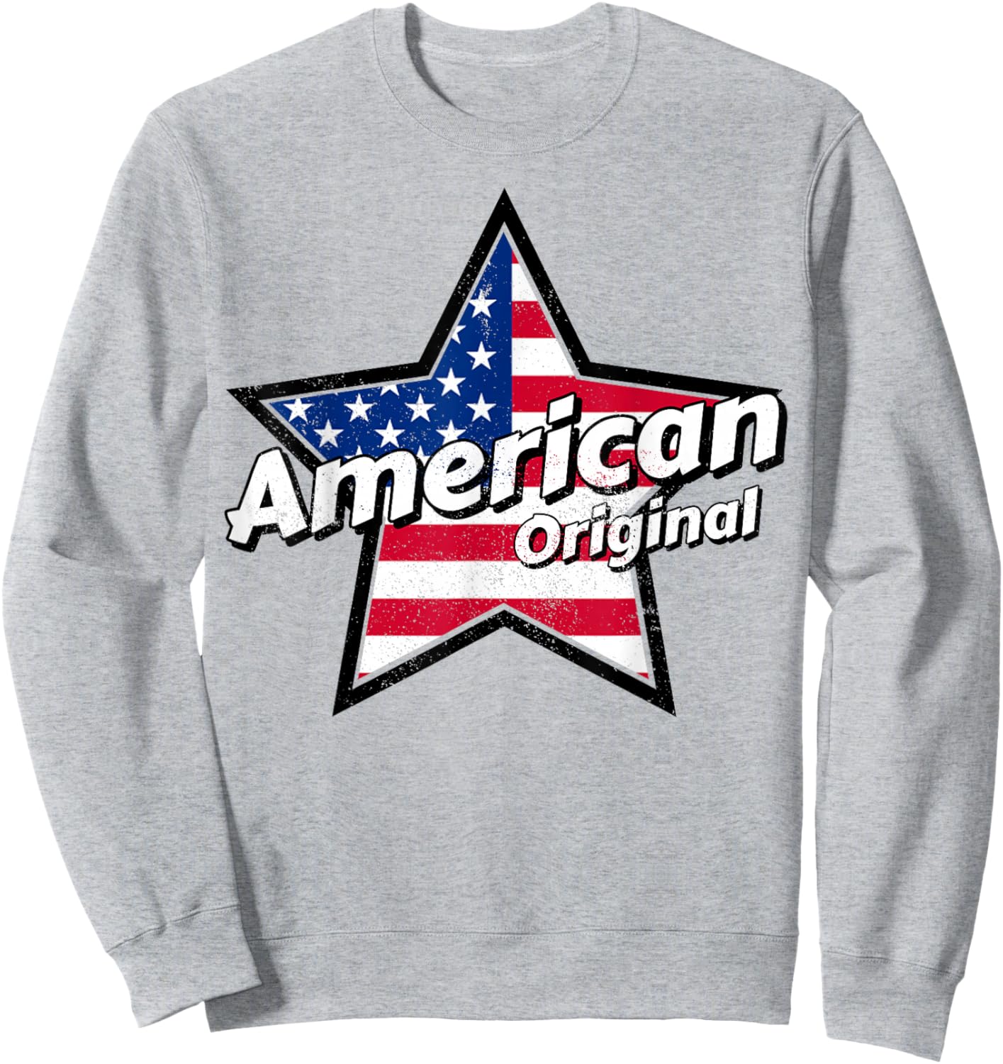 American Original Amerika Flagge Shirt | Stolze Damen Amerikanische Sweatshirt - Sweatshirt | Ash
