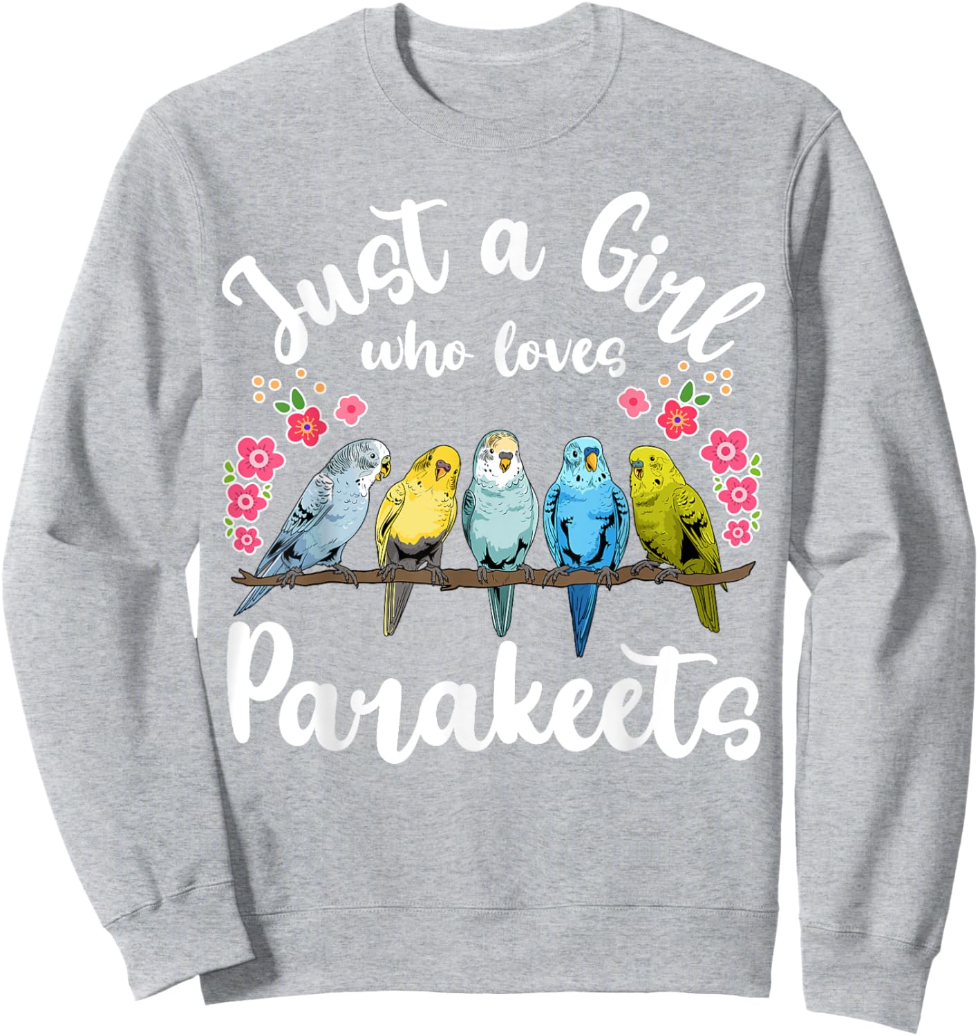 Parakeet Birds Just a Girl Who Loves Parakeets Sweatshirt - Sweatshirt | Ash