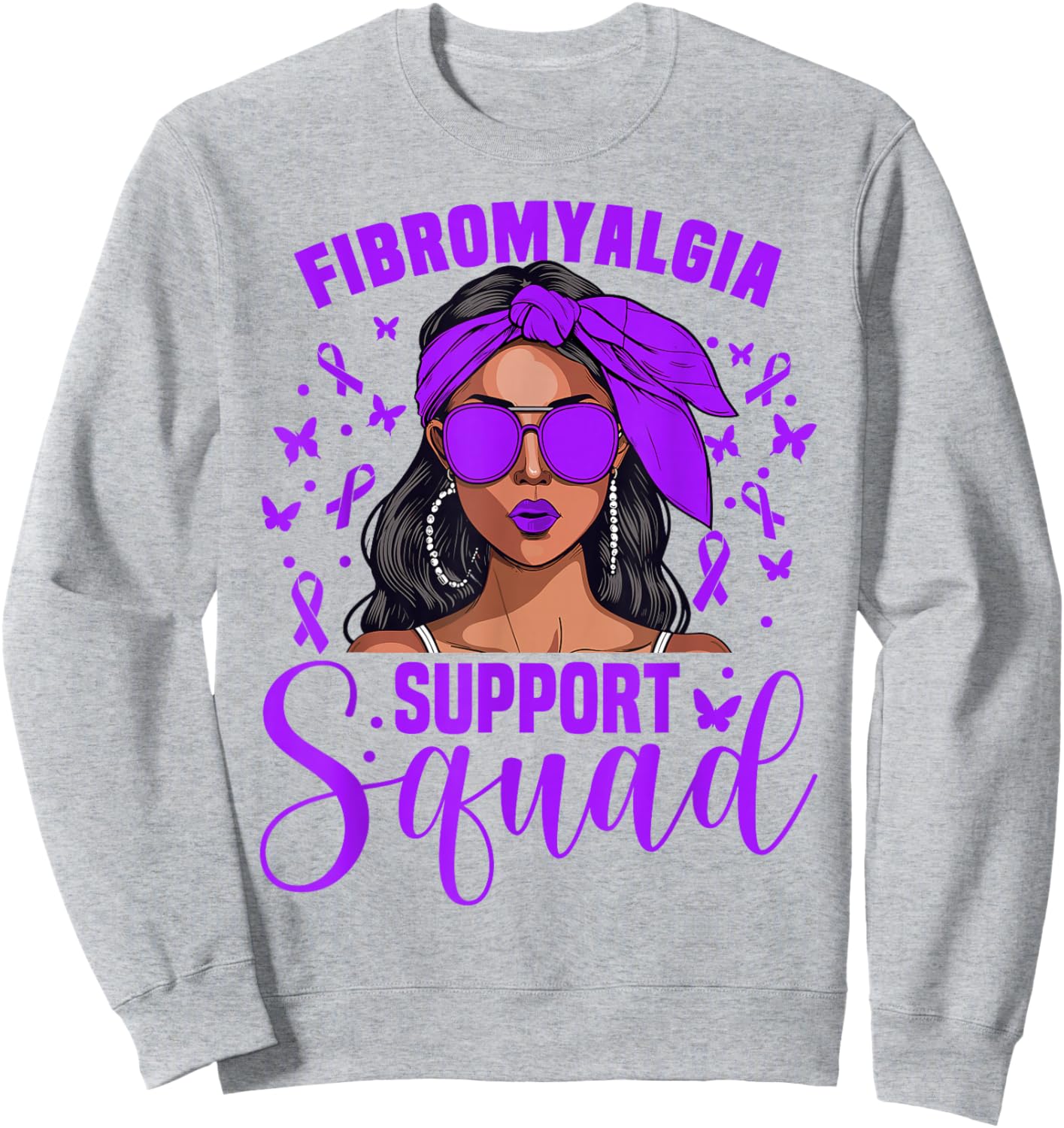 Fibro Awareness Women Support Fibro Survivor Fibromyalgia Sweatshirt - Sweatshirt | Ash
