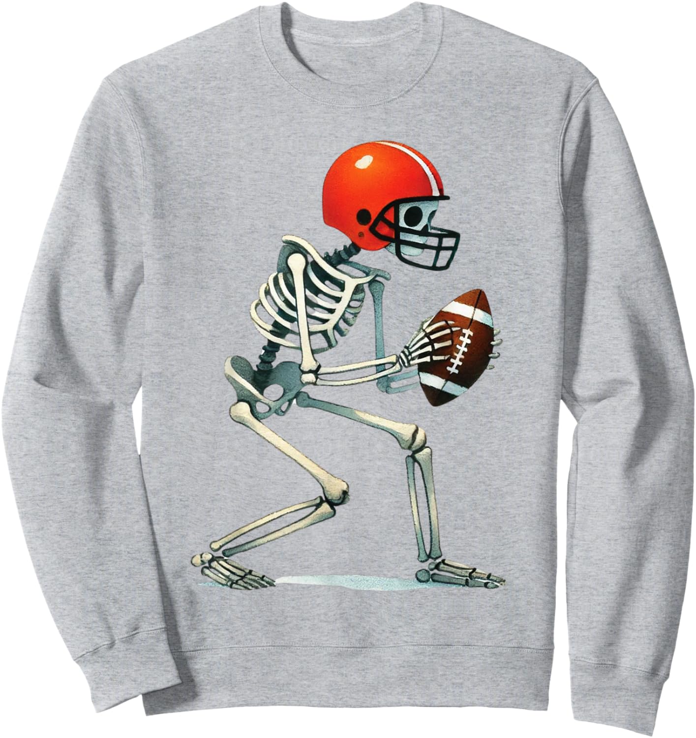 Skeleton Football Halloween Costume Funny Men Boys Kids Sweatshirt - Sweatshirt | Ash
