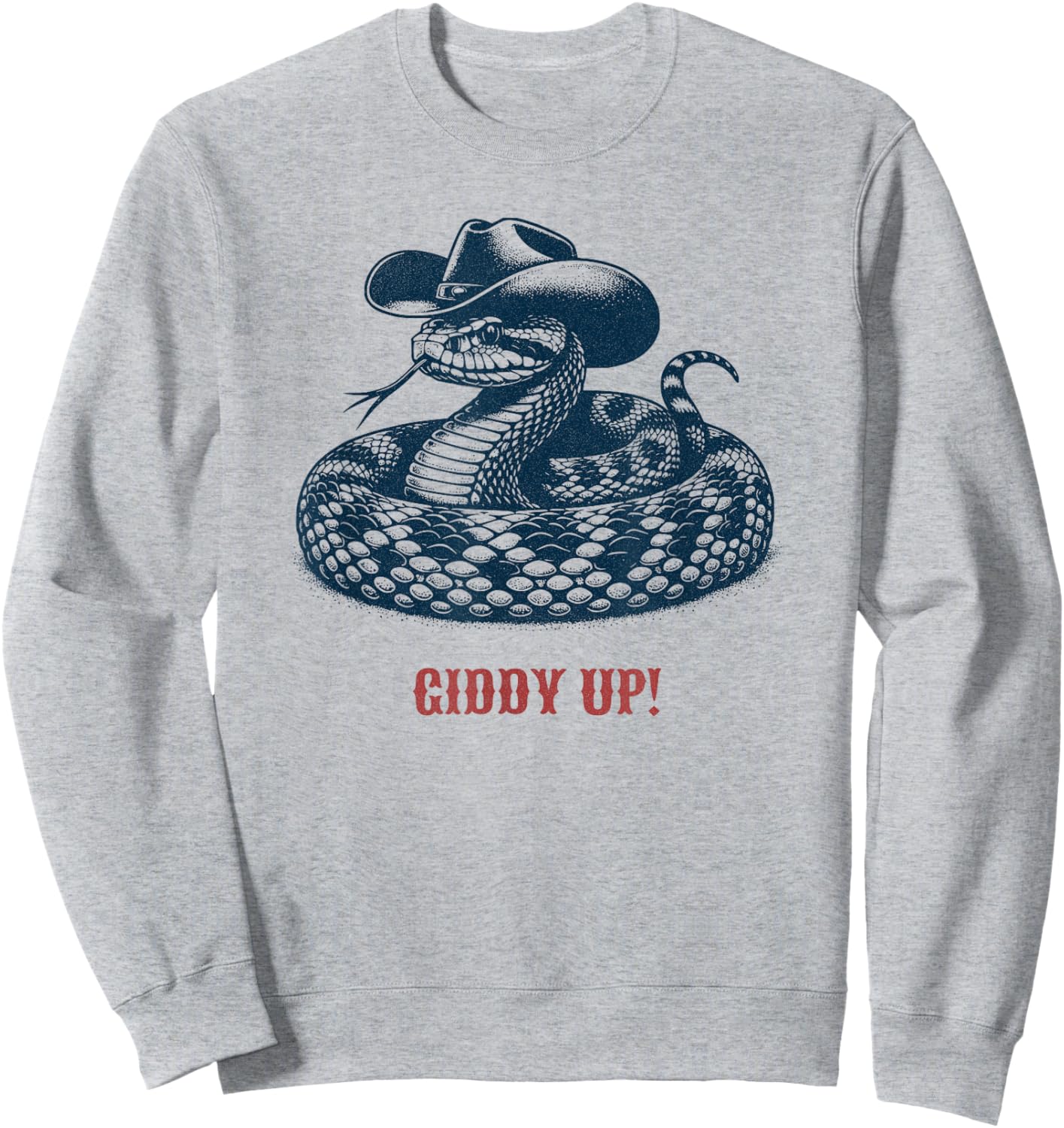 Giddy Up - Rodeo / Cowboy Rattlesnake Sweatshirt - Sweatshirt | Ash