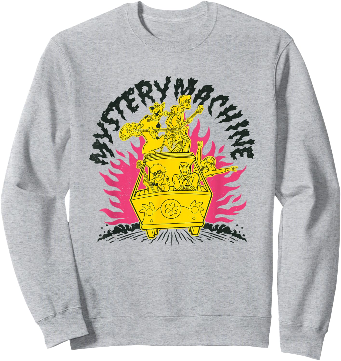 Scooby-Doo Mystery Machine Rock On! Retro Sweatshirt - Sweatshirt | Ash