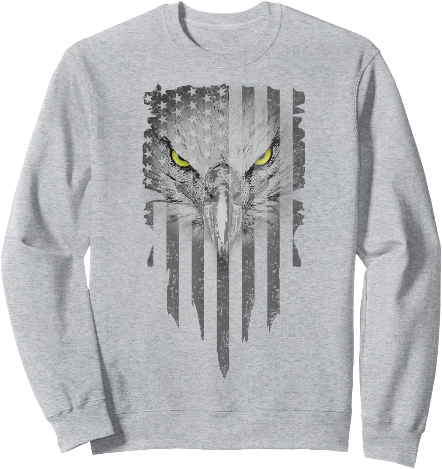 American Flag Bald Eagle Patriotic Eagle 4th of July USA Girls Kids Men Sweatshirt - Sweatshirt | Ash