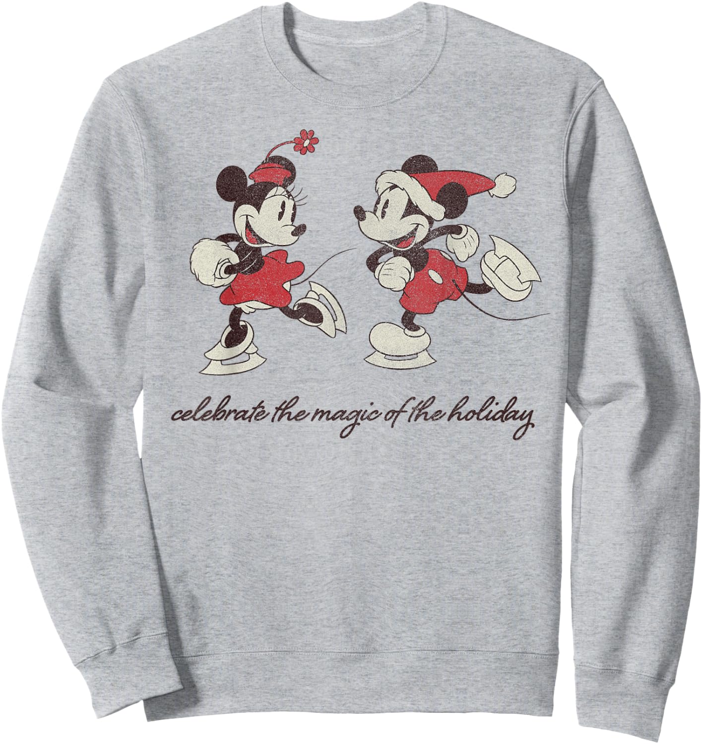 Disney Mickey and Minnie The Magic of The Holiday Christmas Sweatshirt - Sweatshirt | Ash