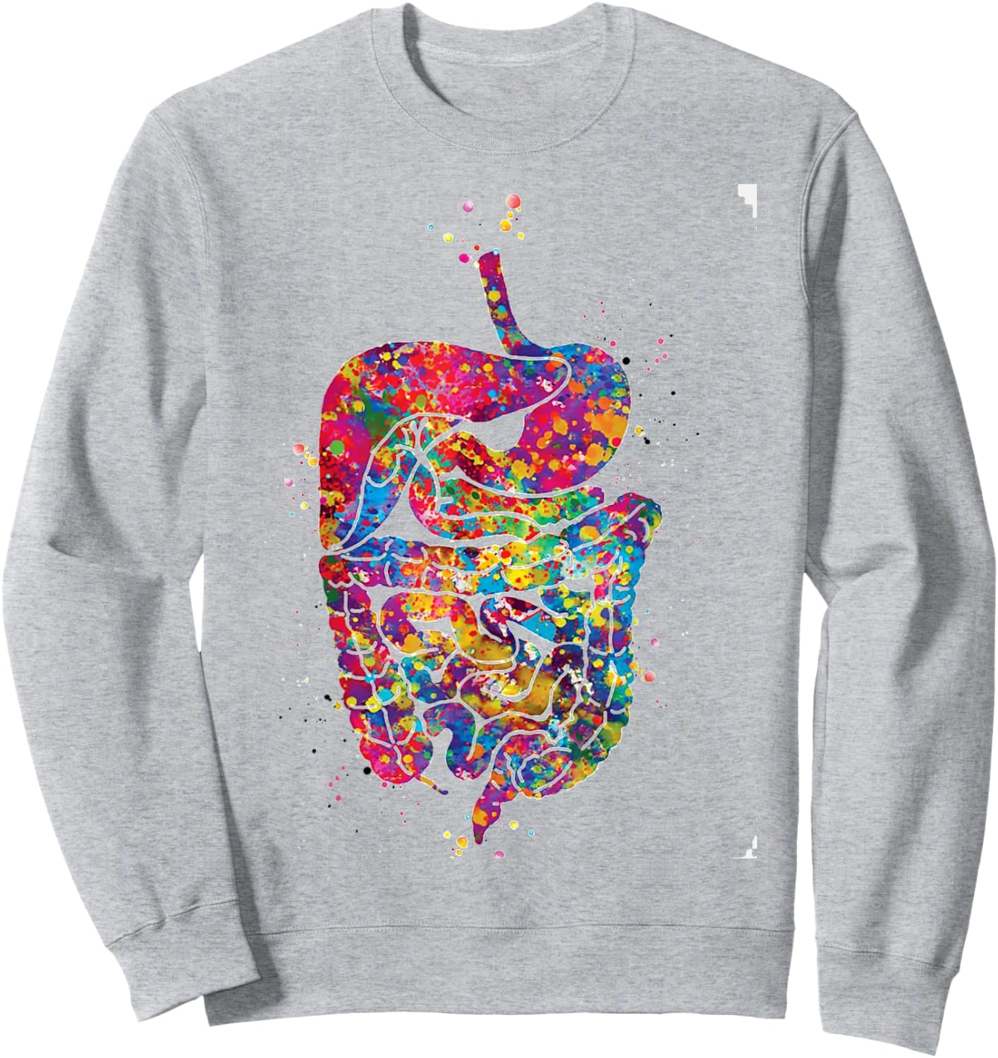 Digestive System Watercolor Human Organs Gastrointestinal Sweatshirt - Sweatshirt | Ash