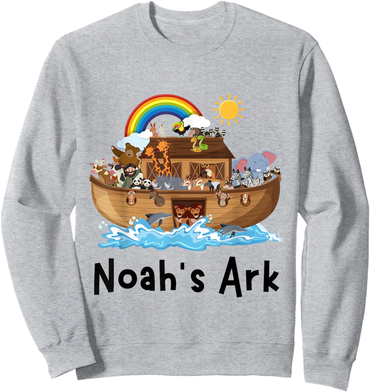 Christian Faith Noah's Ark Sunday School Student Rainbow Sweatshirt - Sweatshirt | Ash