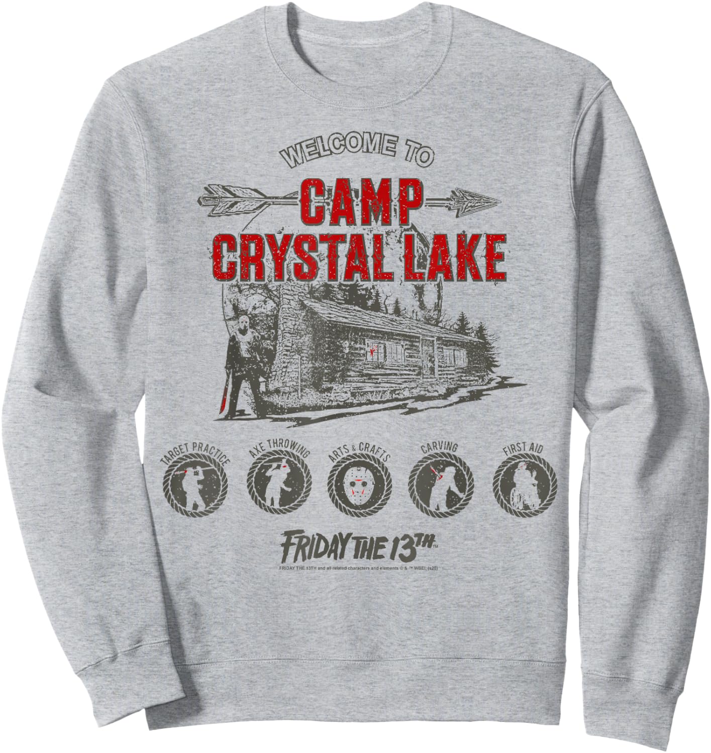 Friday The 13th Camp Crystal Lake Activities Small Sweatshirt - Sweatshirt | Ash