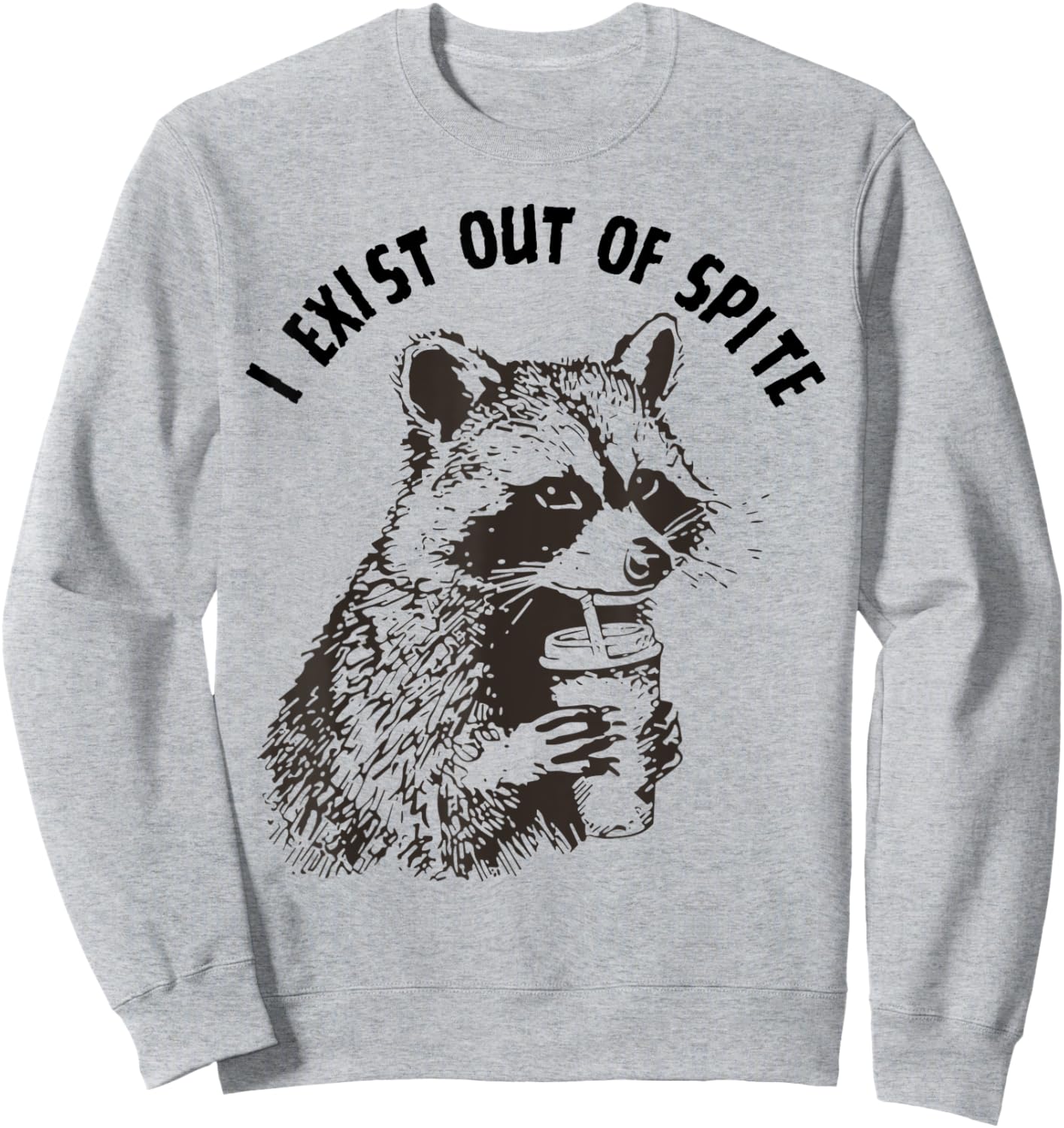 I Exist Out Of Spite Raccoon Lover Funny Memes Internet Meme Sweatshirt - Sweatshirt | Ash