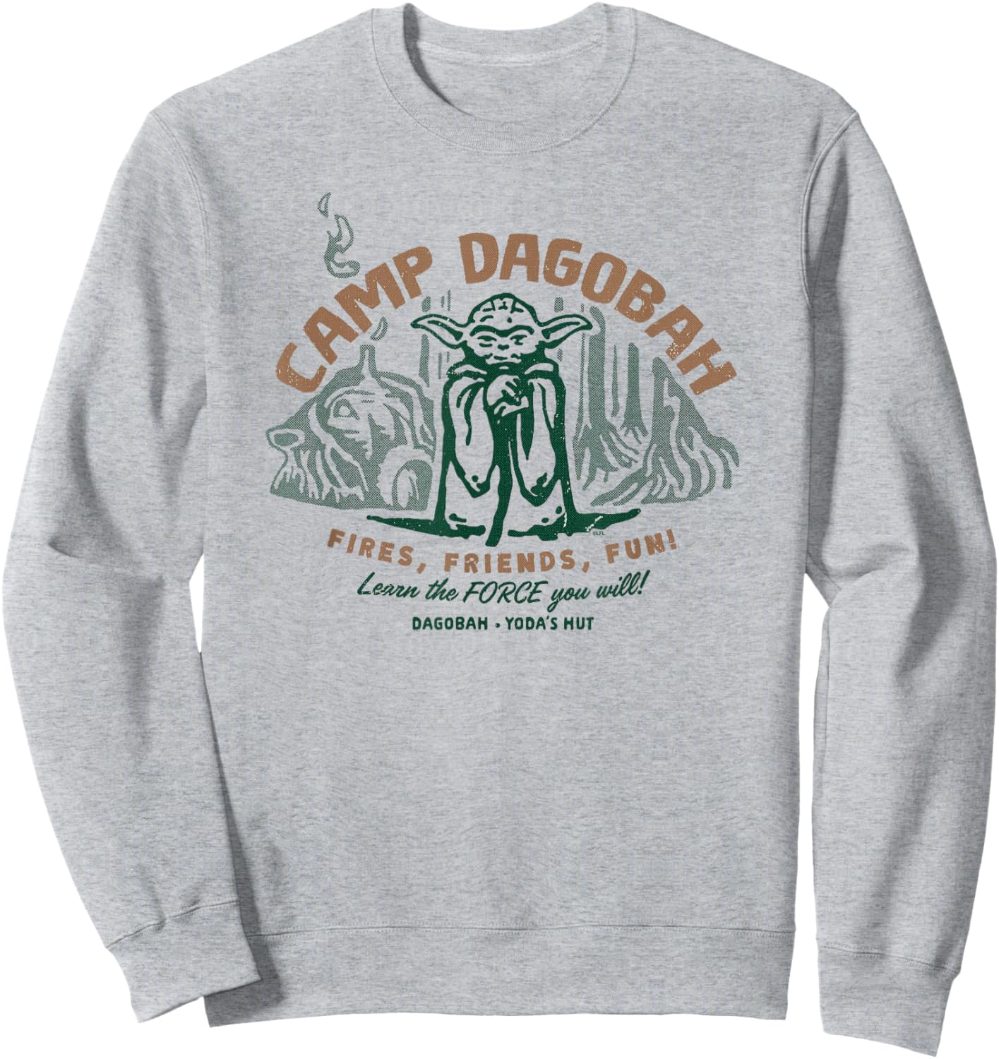 Star Wars Travel Vacation Camp Dagobah Yoda Learn the Force Sweatshirt - Sweatshirt | Ash