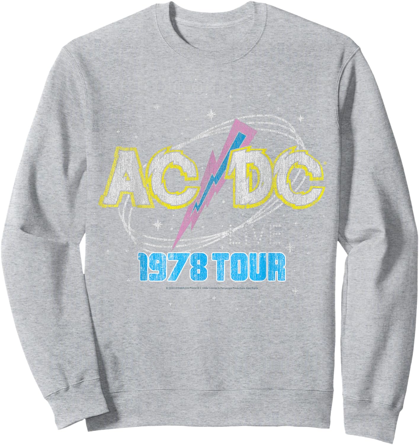 Official AC/DC Vintage Rock Tour 1978 Blue Sweatshirt - Sweatshirt | Ash
