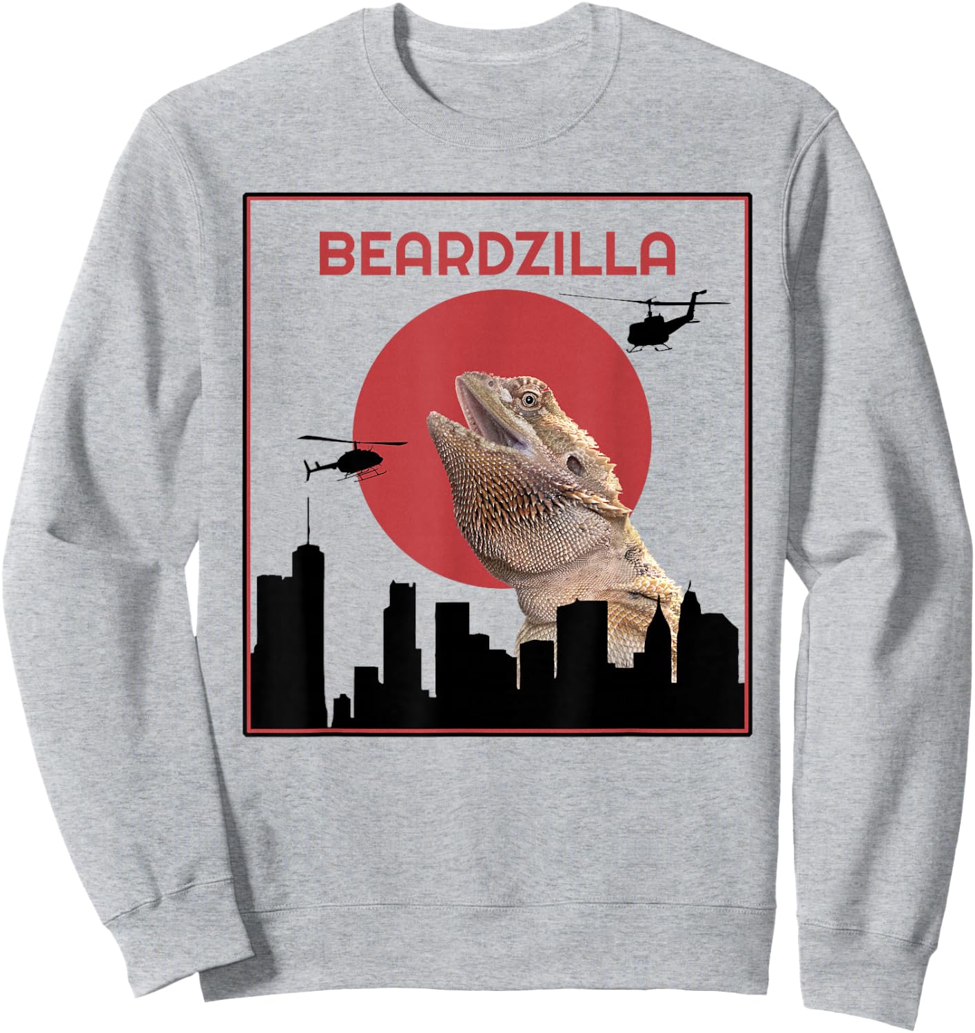 Beardzilla Bearded Dragon Funny Sweatshirt - Sweatshirt | Ash