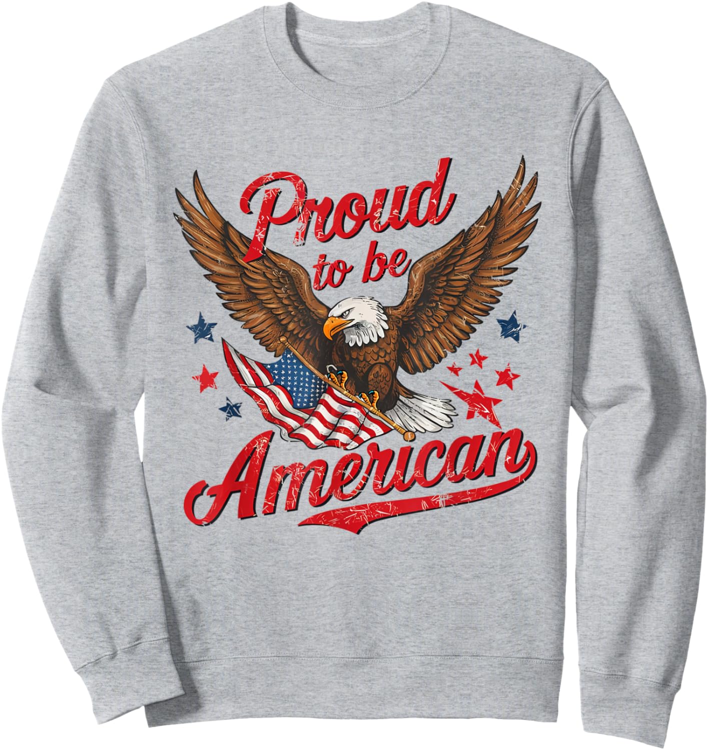 Retro Proud To Be An American 4th Of July Toddler Kids Sweatshirt - Sweatshirt | Ash