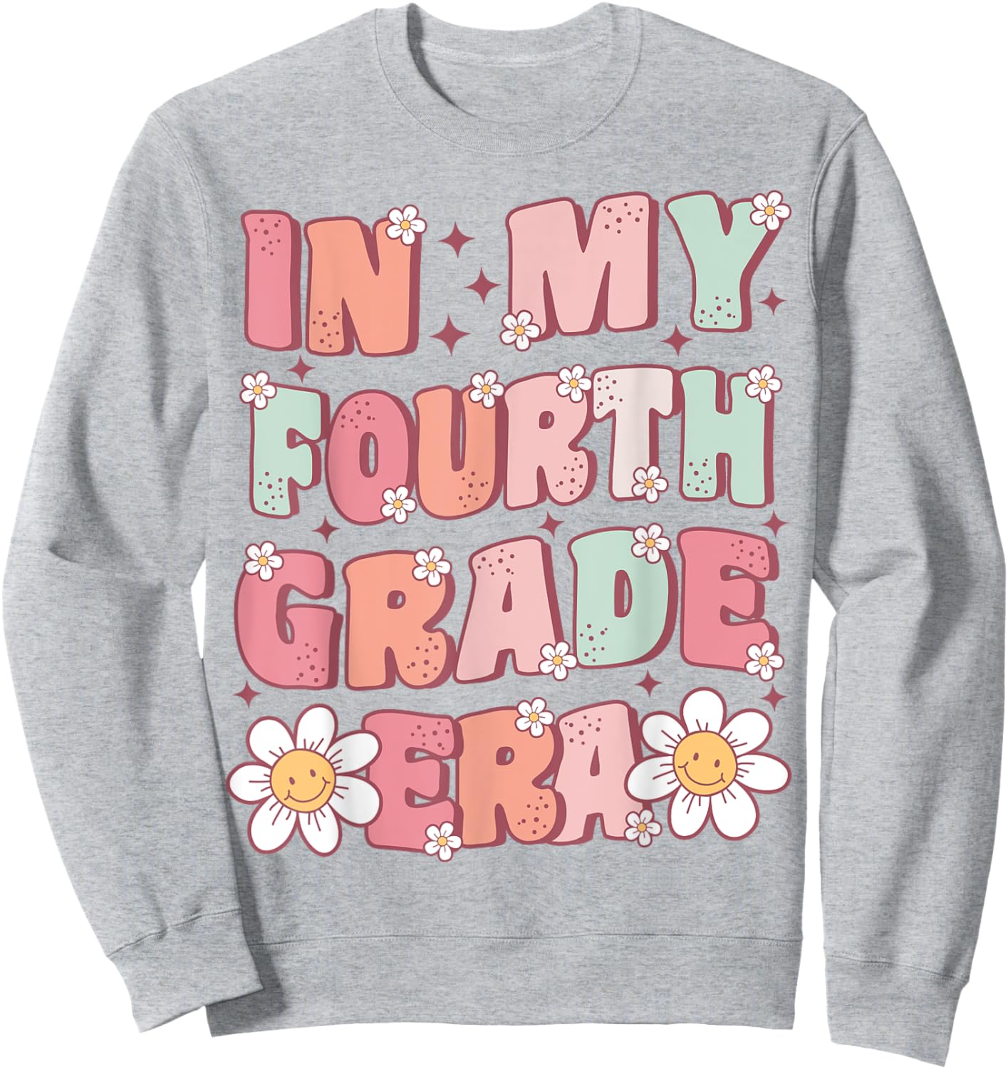 In My Fourth Grade Era Cute Groovy 4th Grade Back to School Sweatshirt - Sweatshirt | Ash