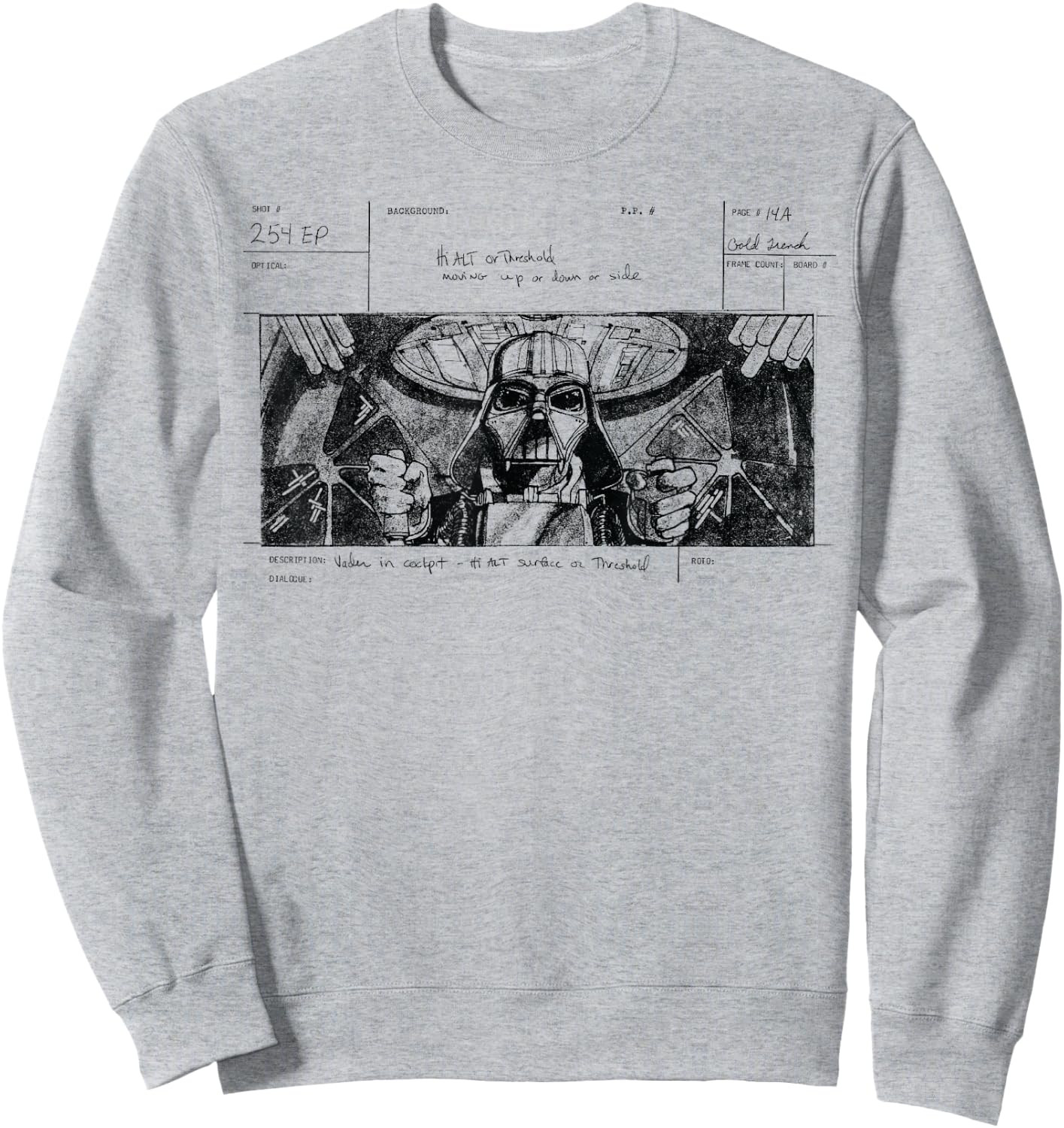 Star Wars A New Hope Darth Vader Storyboard Concept Art Sweatshirt - Sweatshirt | Ash