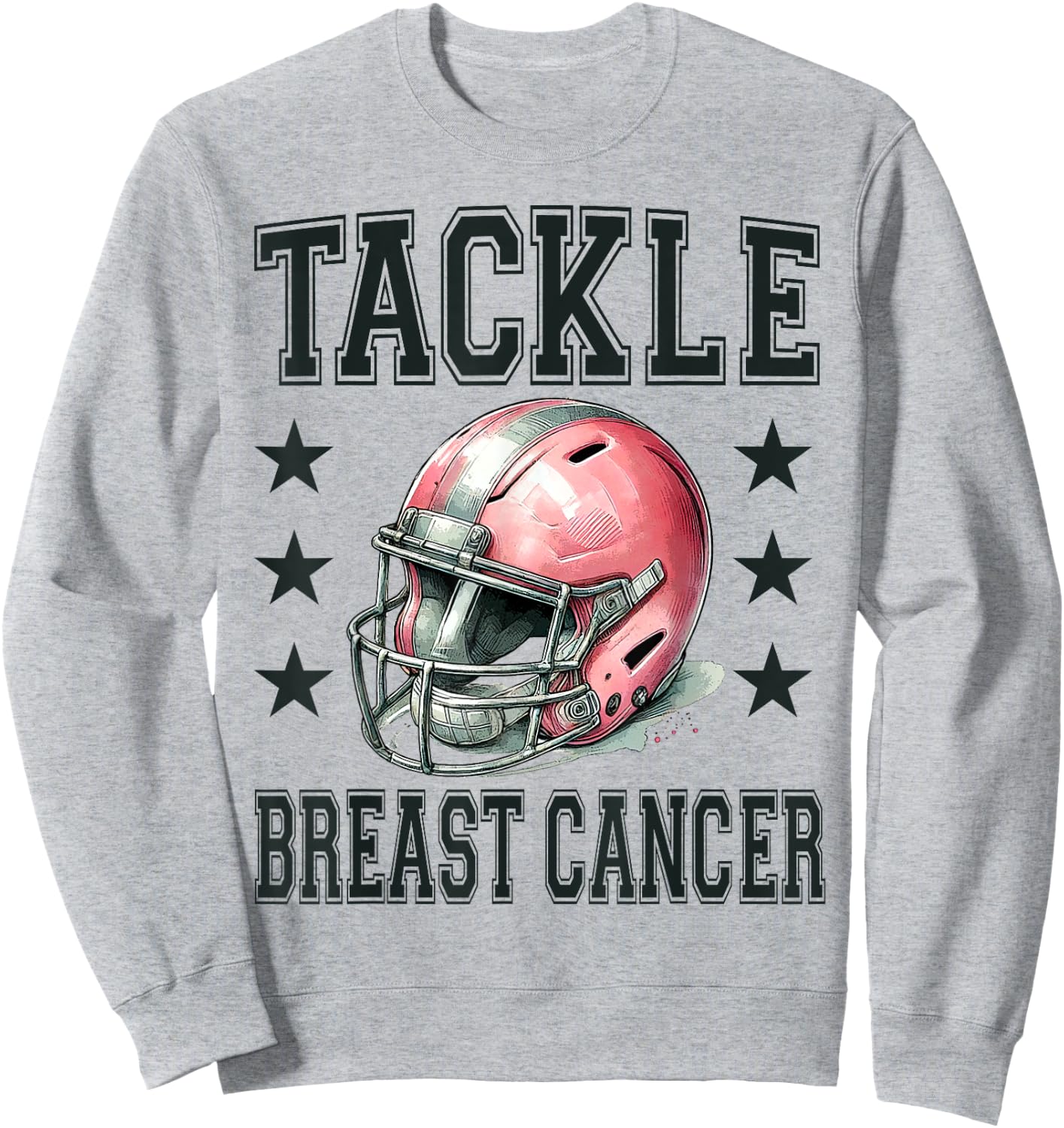 Tackle Breast Cancer Pink Football Helmet Awareness Design Sweatshirt - Sweatshirt | Ash