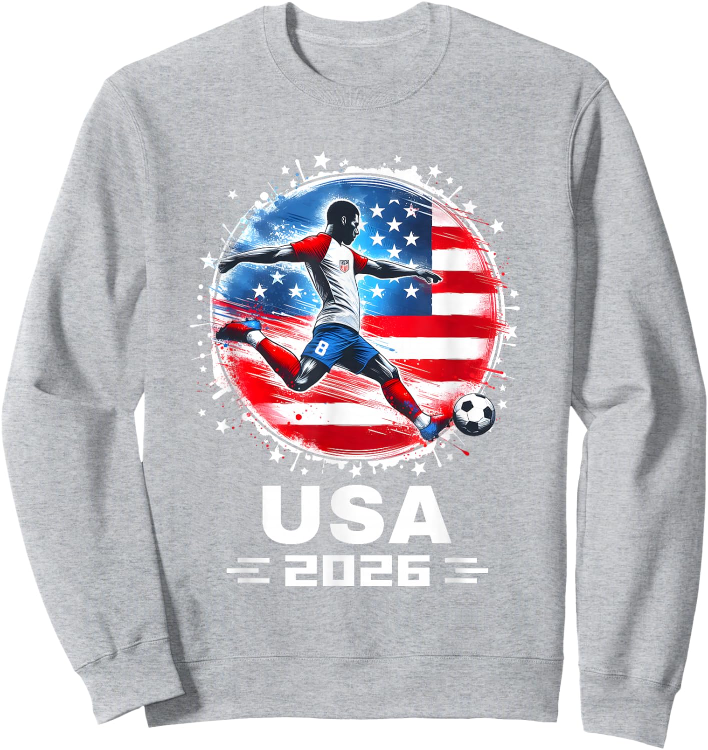 USA 2026 United States Sport USA 2026 Ball 2026 USA Sweatshirt - Sweatshirt | Ash