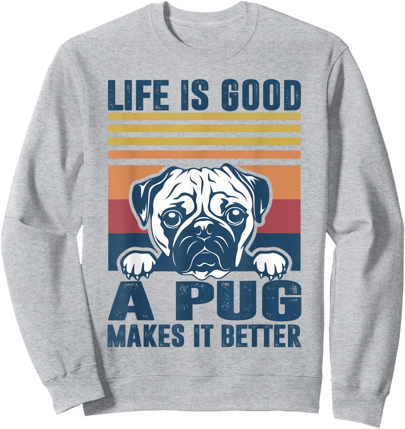 Pug Gifts For Pug Lovers Pug Mom Pug Dad Pug Dog Women Girls Kids Sweatshirt - Sweatshirt | Ash