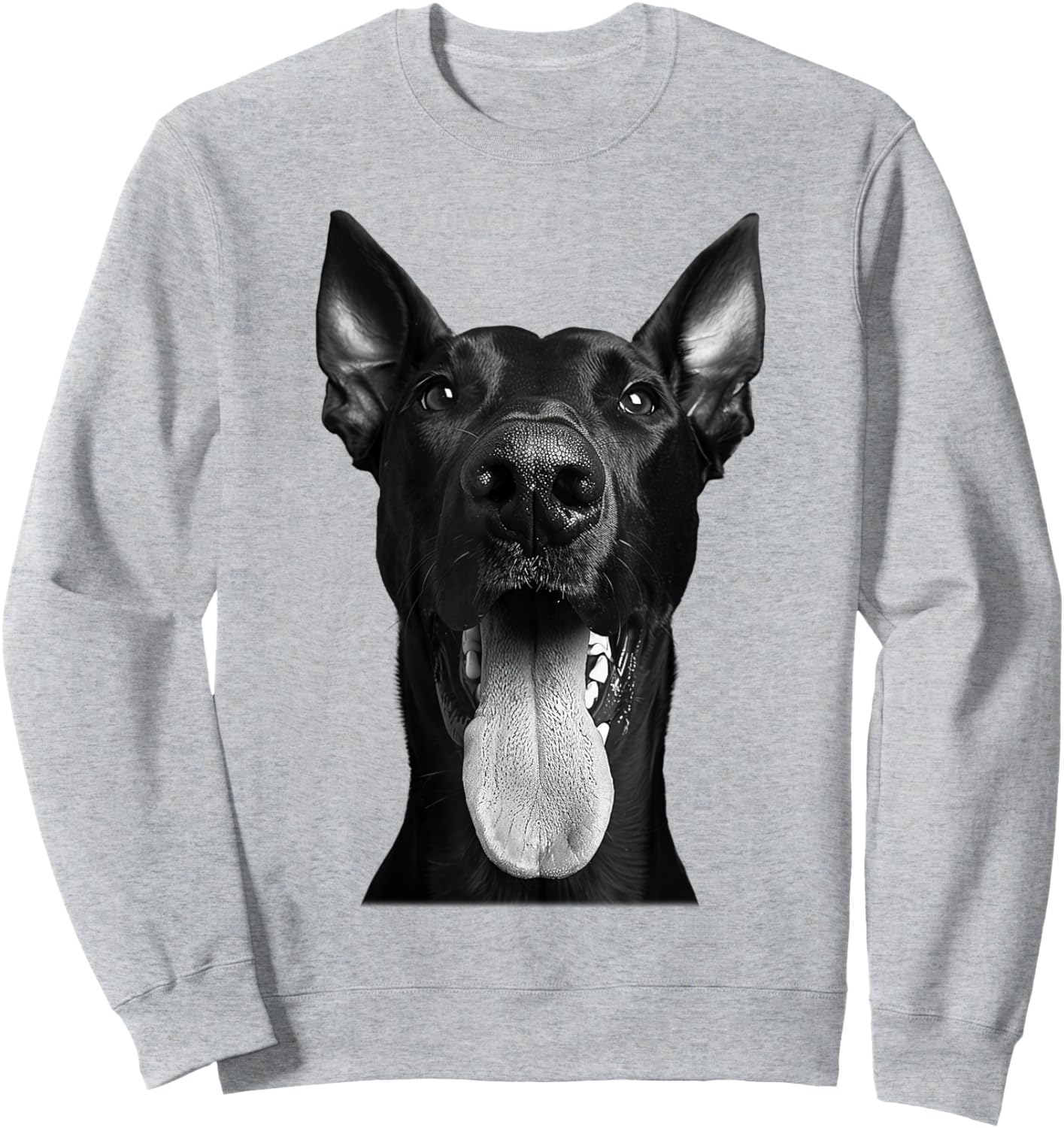 Cool Doberman Sticking Tongue Out Playful Defiance Sweatshirt - Sweatshirt | Ash