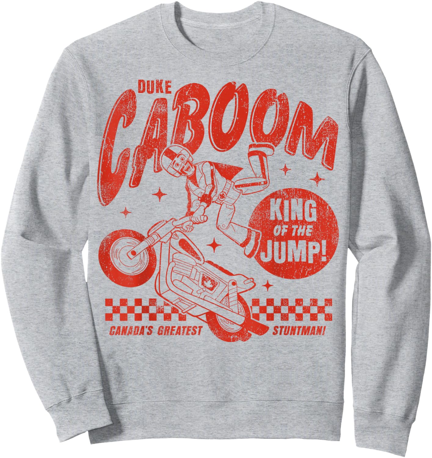 Disney Pixar Toy Story Duke Caboom Greatest Stuntman Sweatshirt - Sweatshirt | Ash