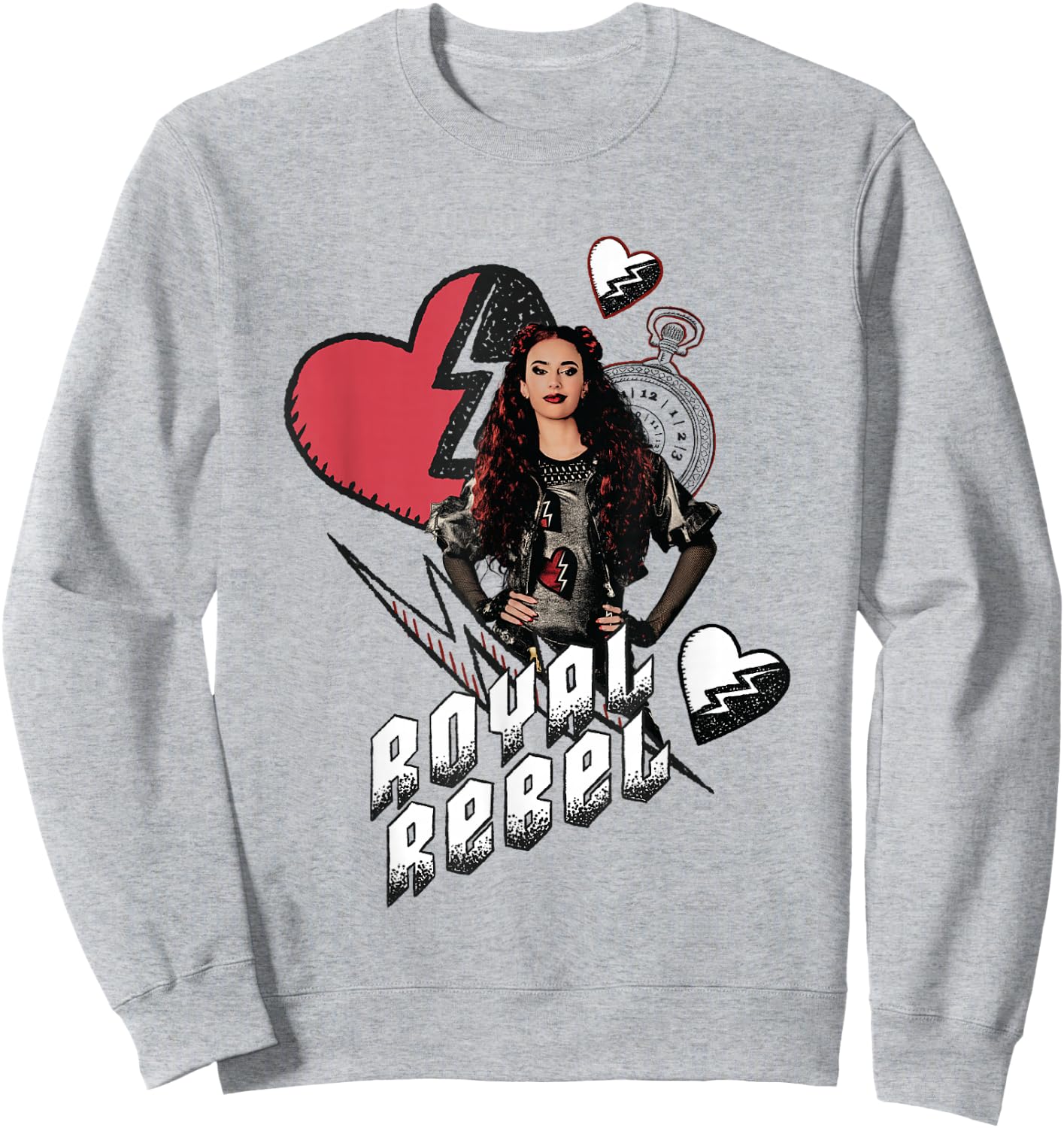 Disney Descendants: The Rise of Red Royal Rebel Chest Logo Sweatshirt - Sweatshirt | Ash